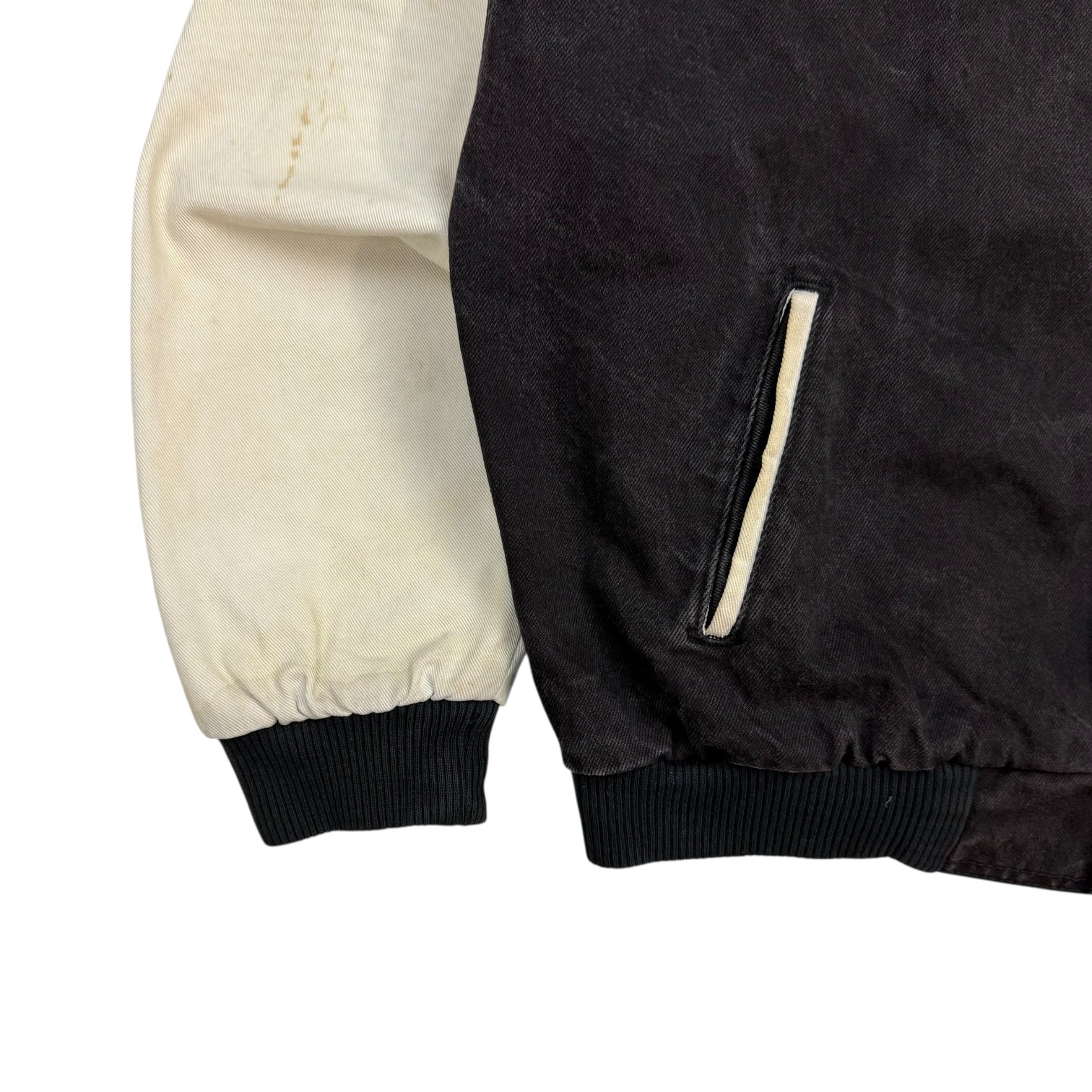 1995 Super Bowl XXIX Budweiser Denim Bomber Jacket Black/White