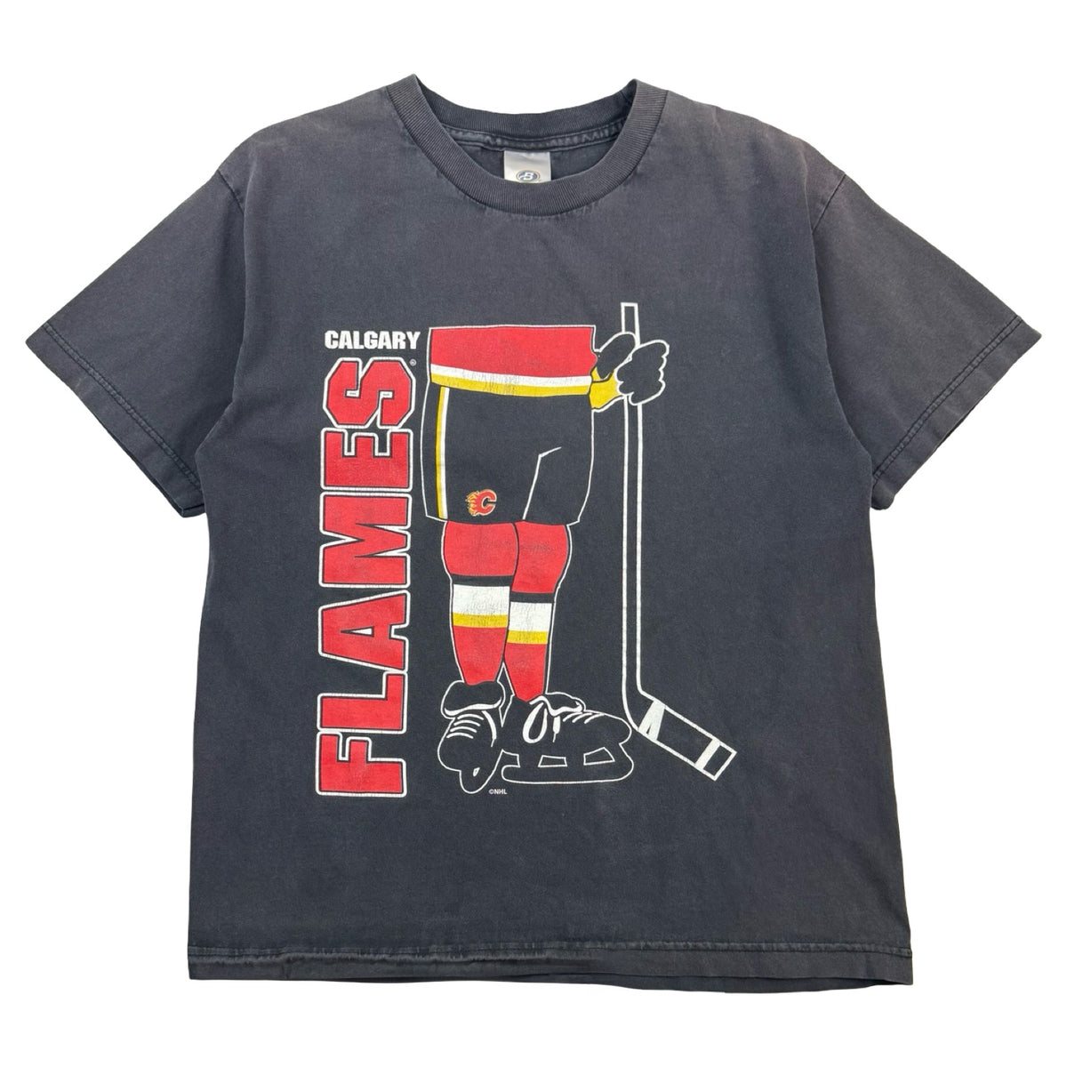 Vintage Calgary Flames NHL Player T-Shirt Faded Black