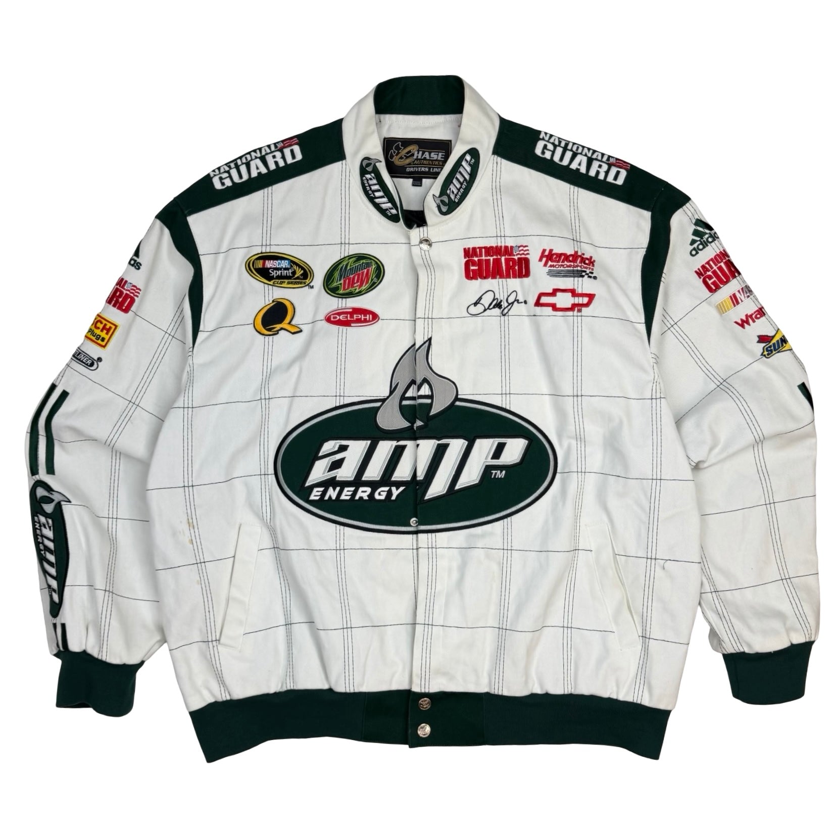 Vintage Dale Earnhardt Jr Amp Energy NASCAR Chase Authentics Racing Jacket White