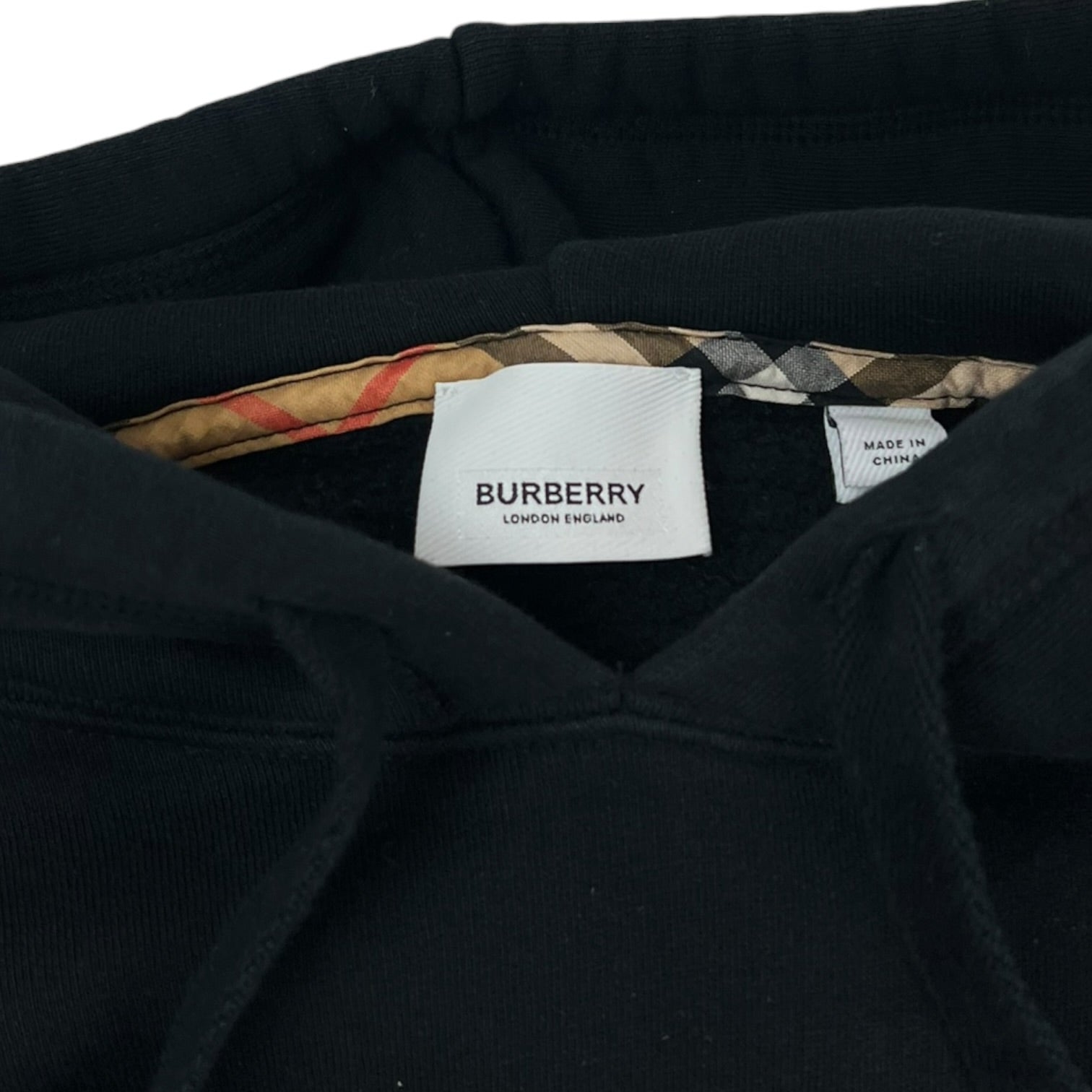 Burberry London England Cotton Logo Hoodie Sweatshirt Black
