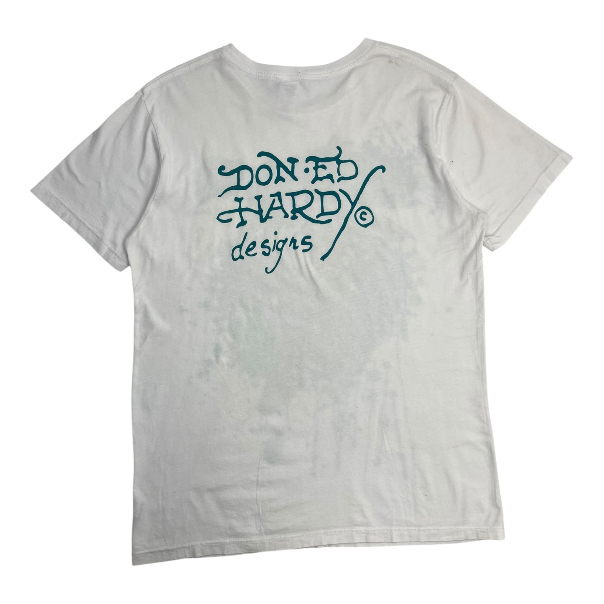 Vintage Y2K Ed Hardy Splatter Tiger T-Shirt