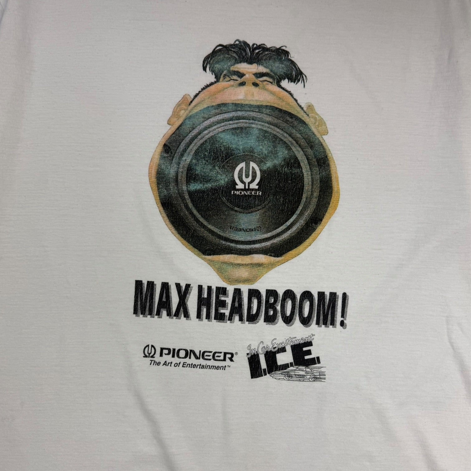 Vintage Pioneer Audio Max Headboom Spoof Tee White