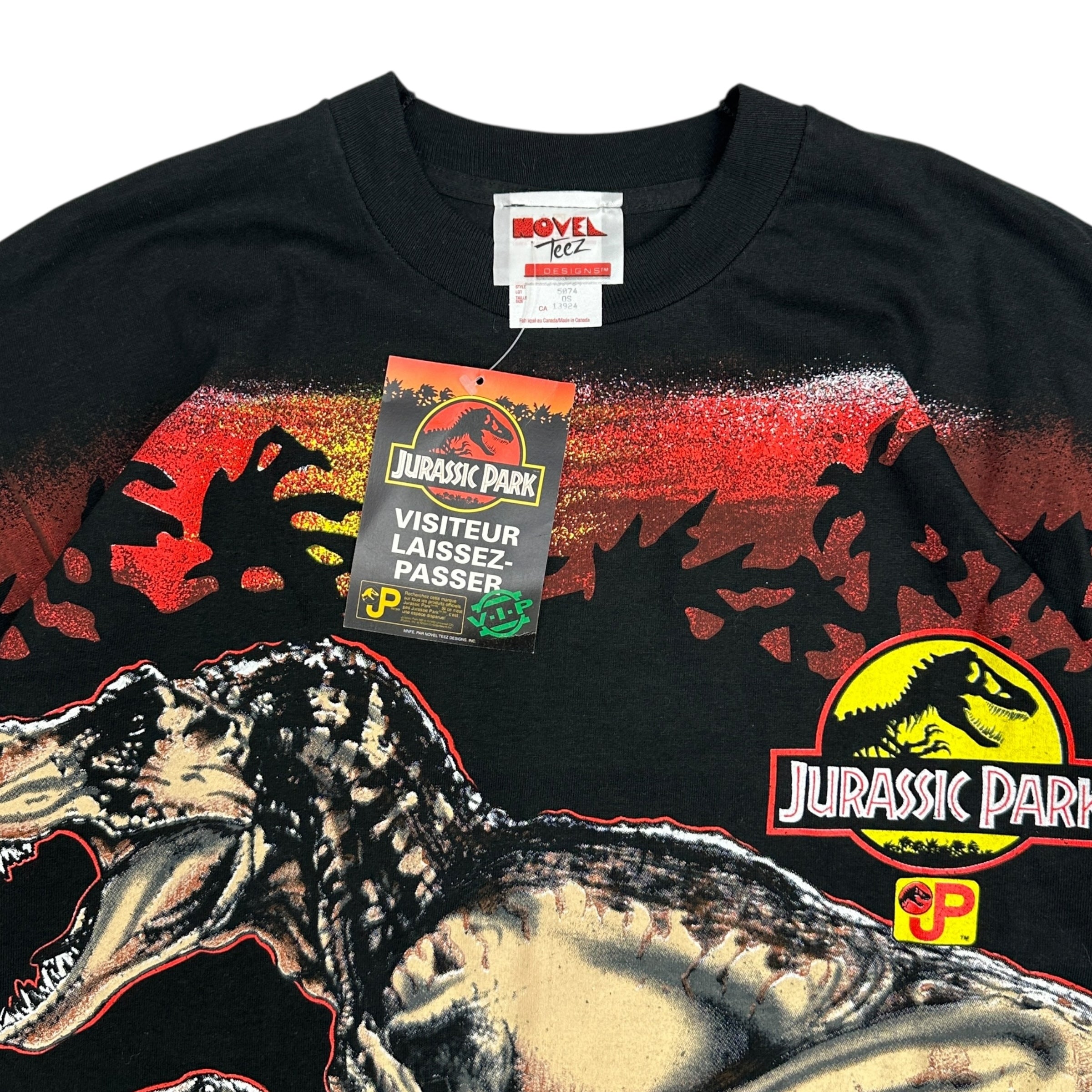 1993 Jurassic Park All Over Print Tee Black