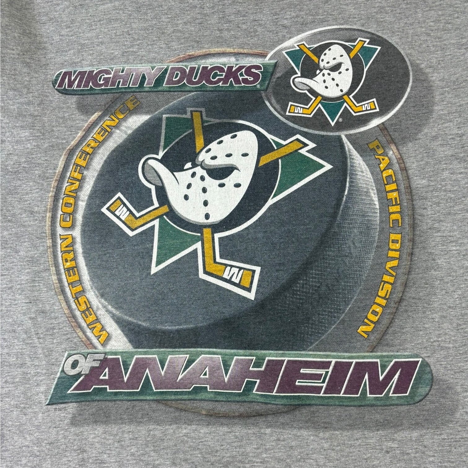 Vintage Mighty Ducks of Anaheim T-Shirt Grey