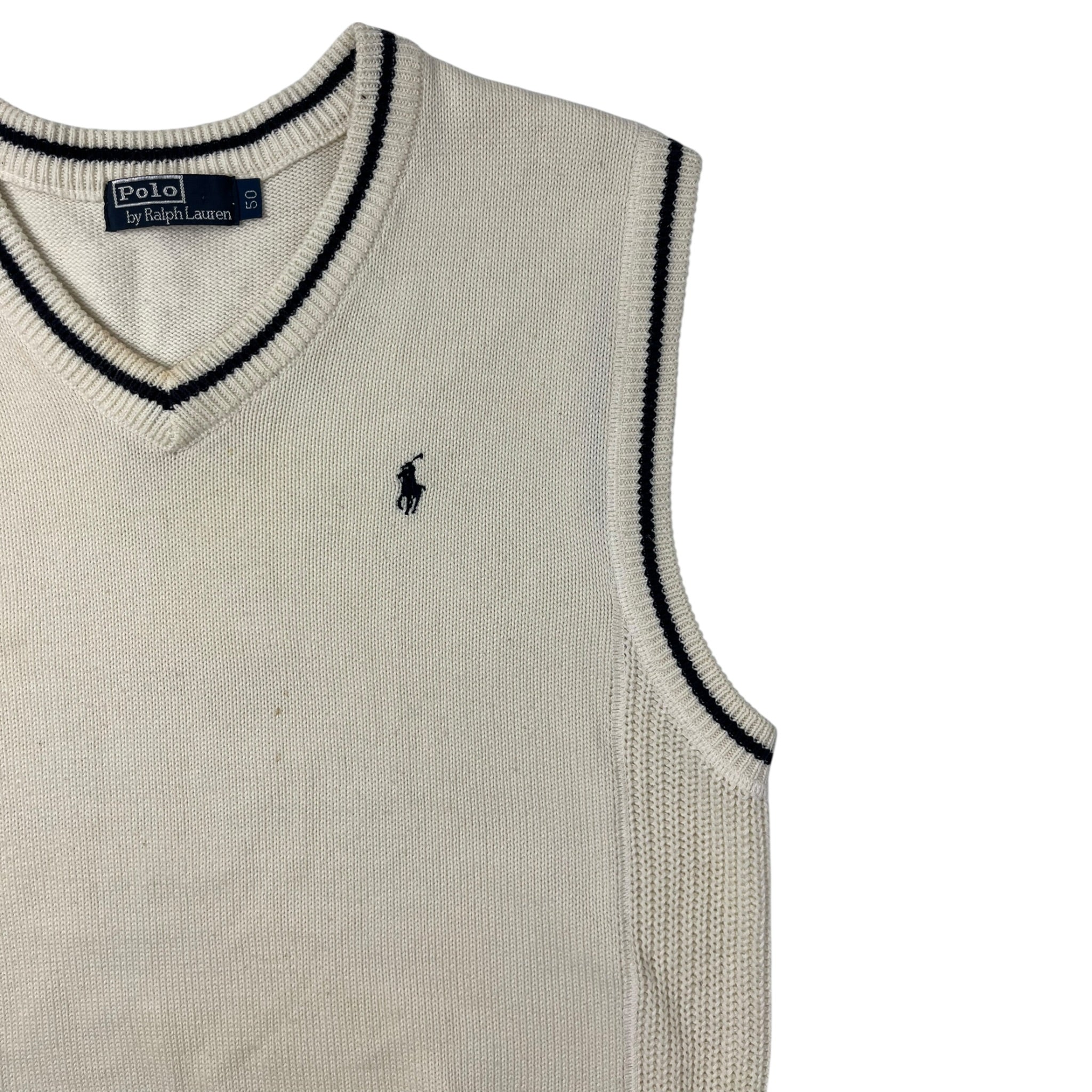 Vintage Polo Ralph Lauren Cream Knit Sleeveless Sweater