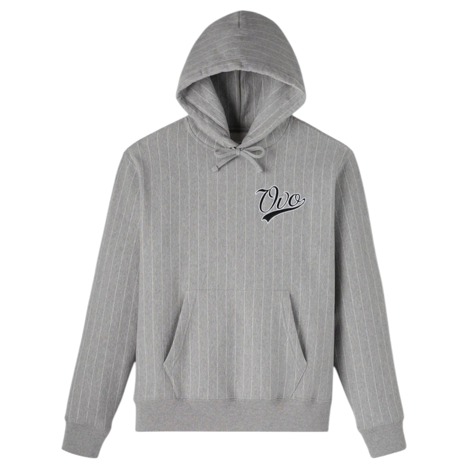 OVO Script Pinstripe Hoodie Heather Grey