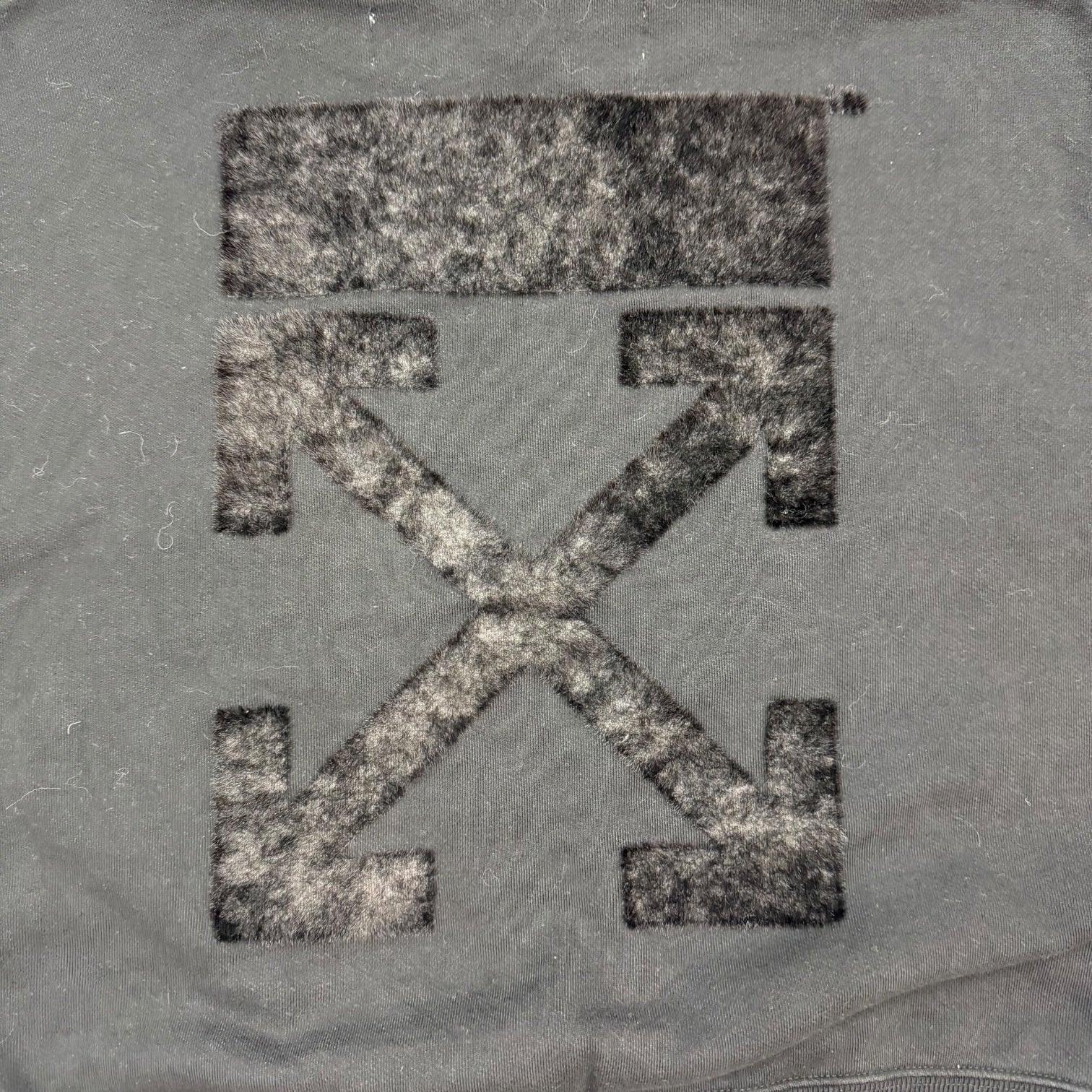 (W) Off-White Arrow Flocked Hoodie Black