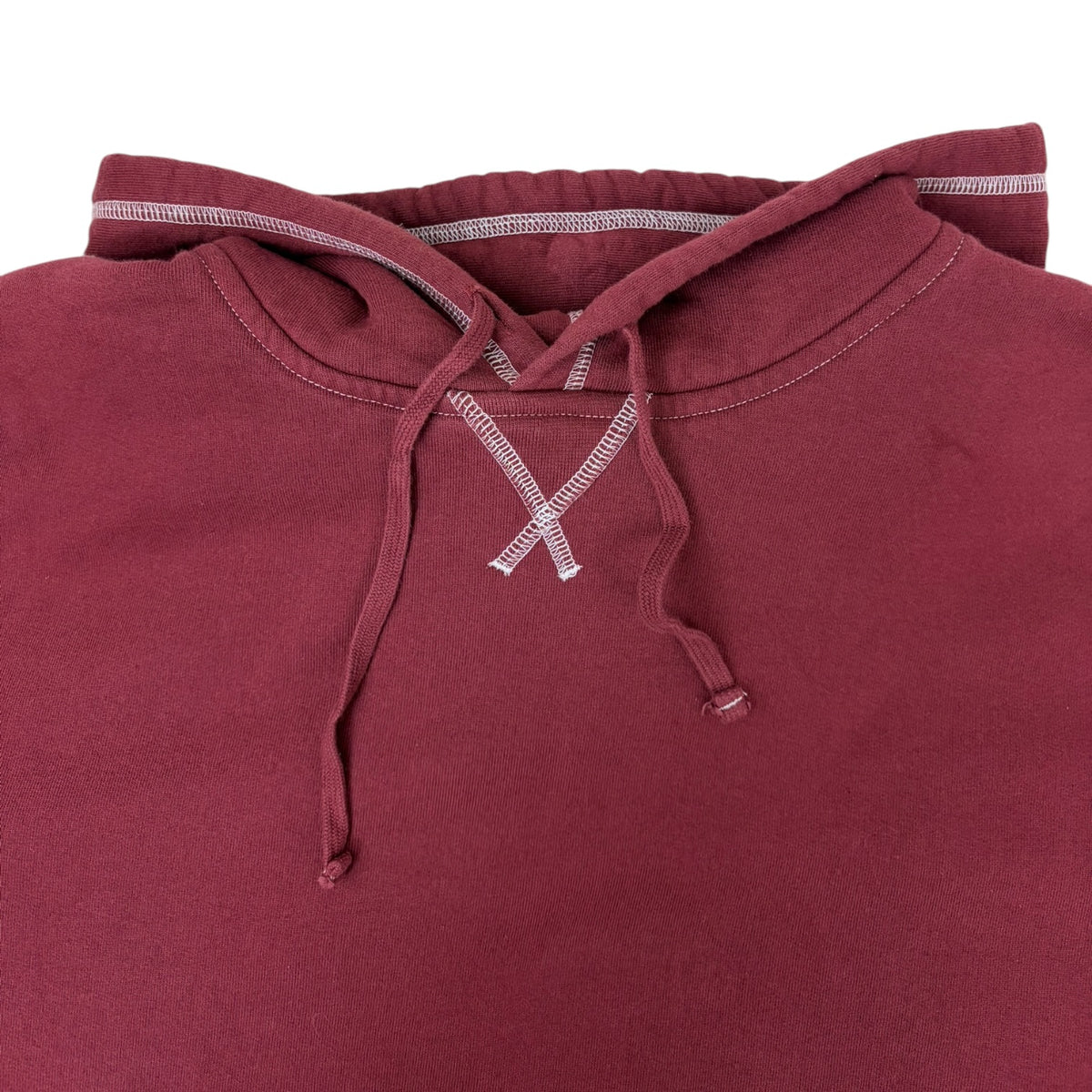 OVO Contrast Stitch Hoodie Burgundy