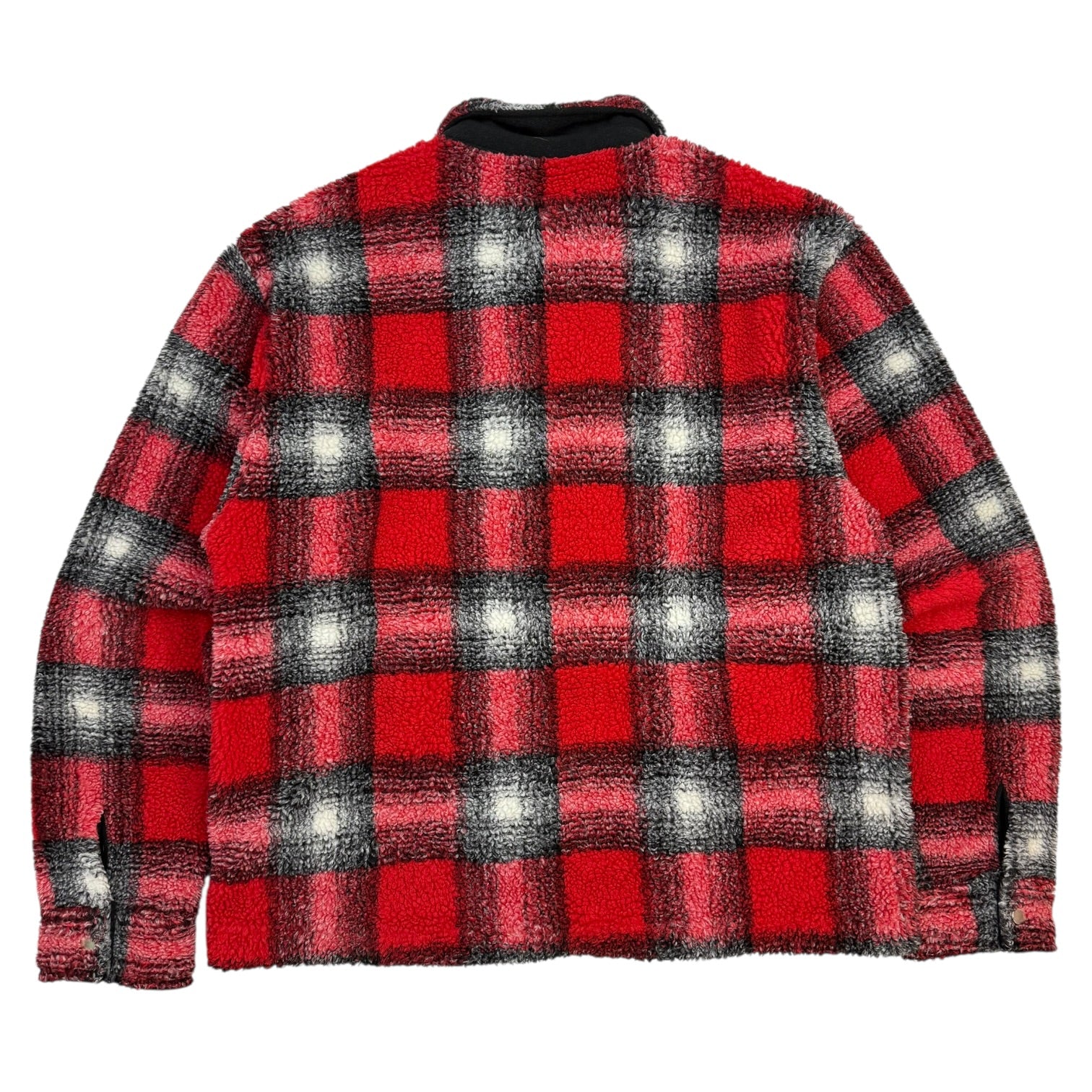 Stussy Shadow Plaid Sherpa Jacket Red