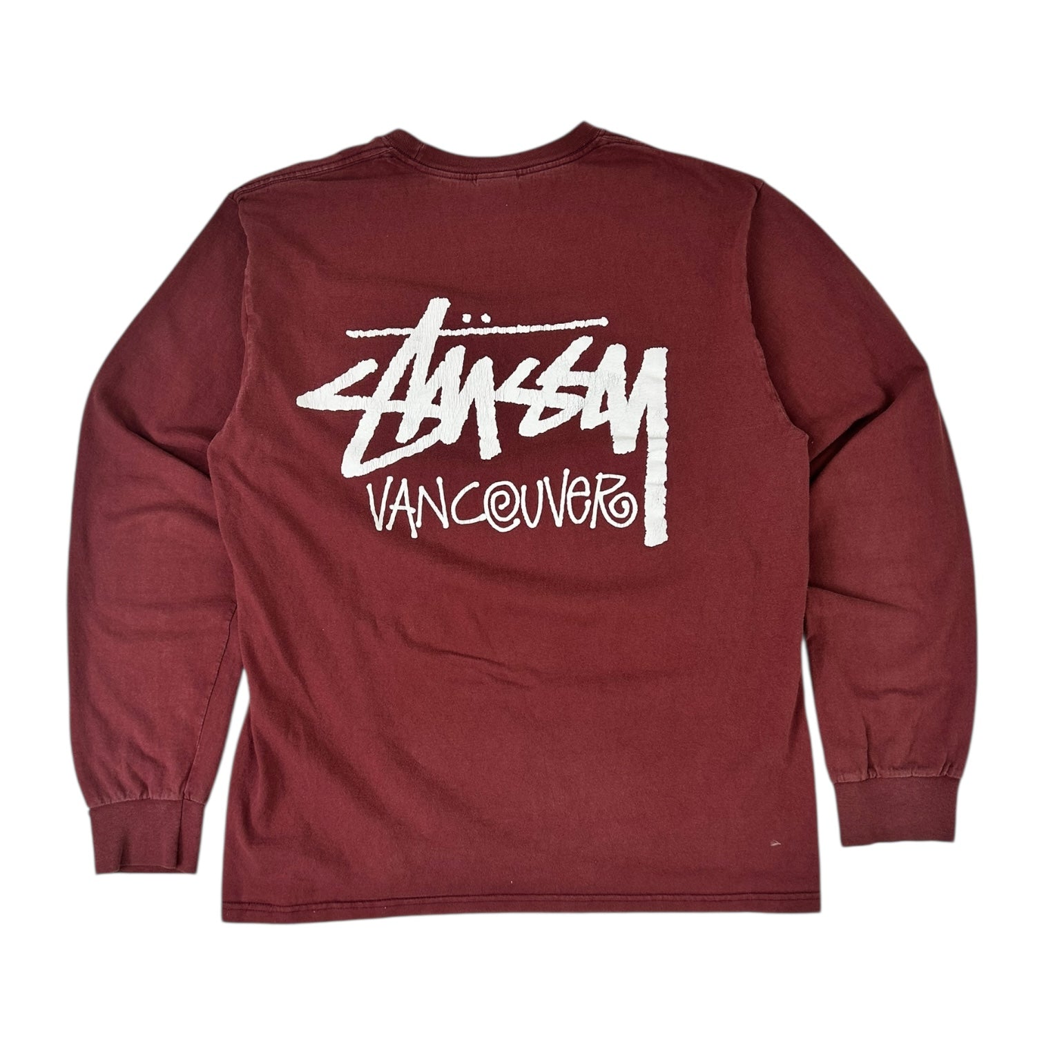 Stussy Vancouver Chapter Long Sleeve Shirt Maroon
