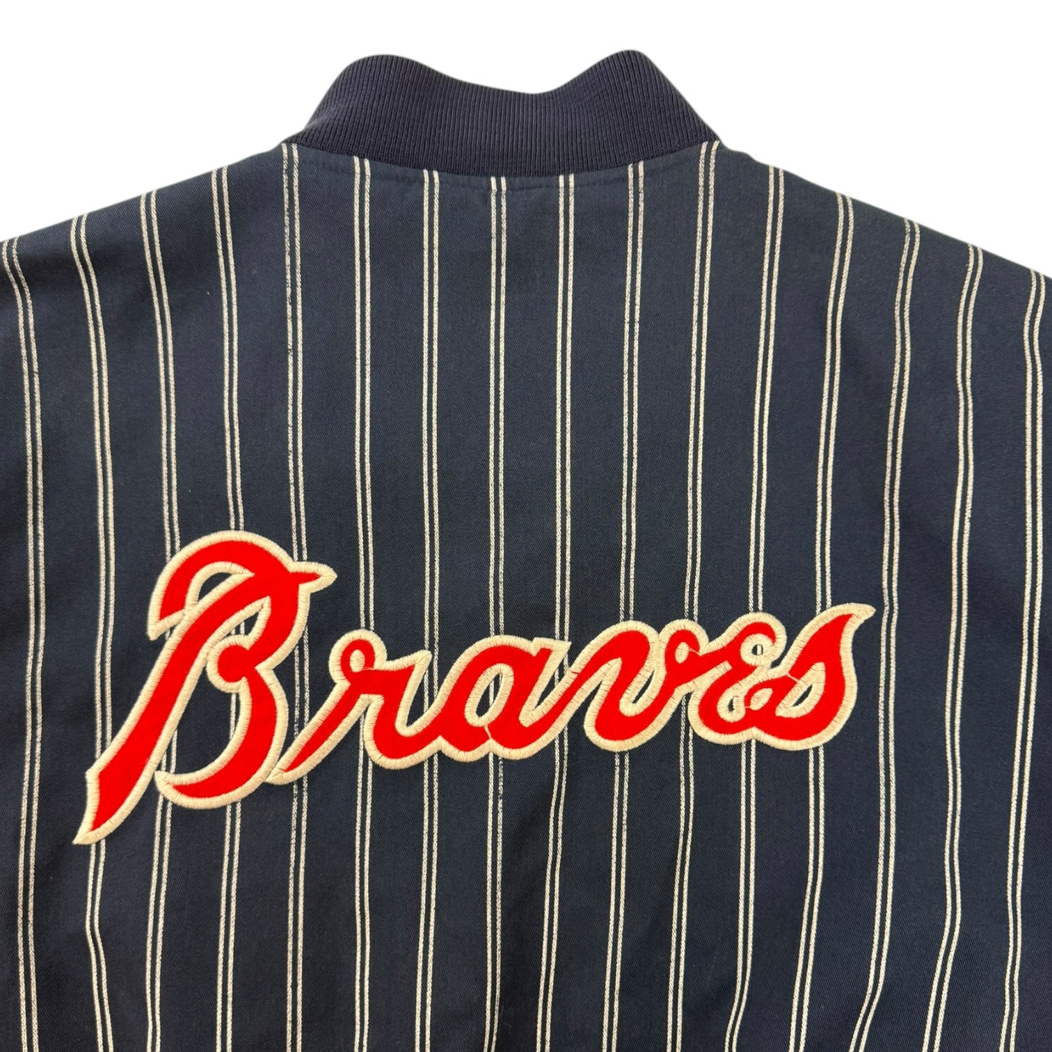 Vintage Atlanta Braves Starter Pinstripe Jacket Navy/Red