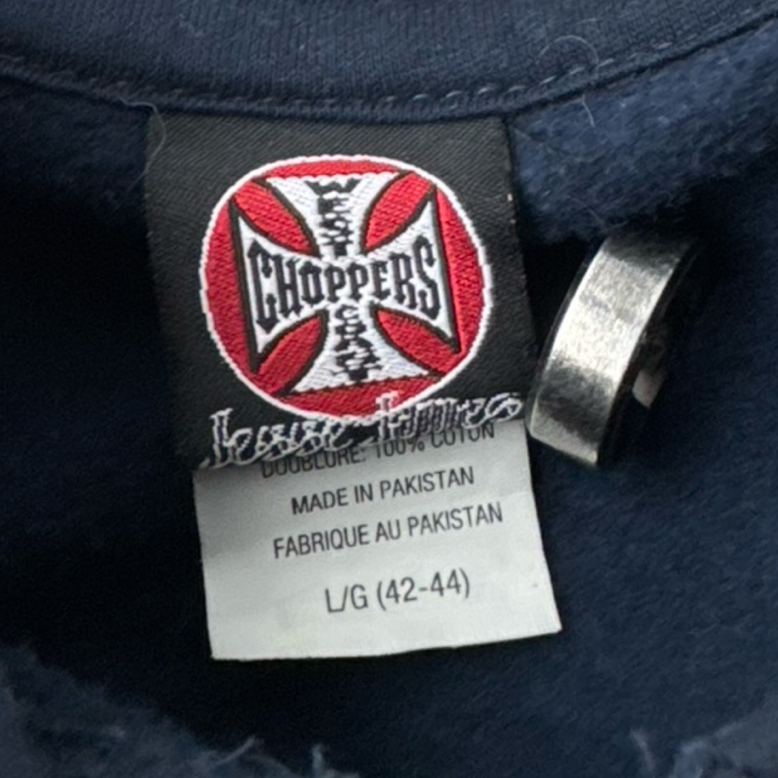 Vintage Y2K West Coast Choppers Zip Up Hoodie Navy