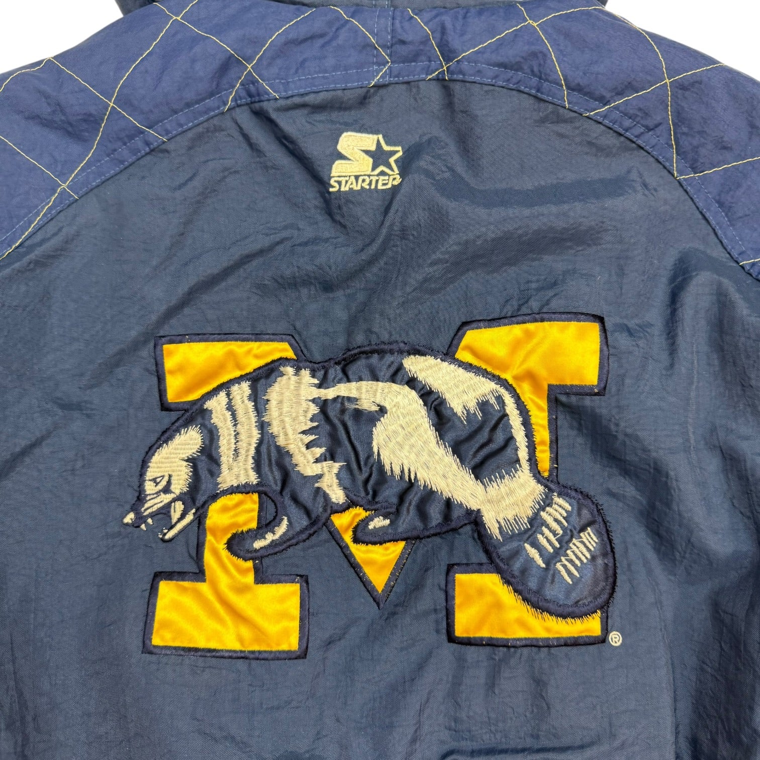 Vintage Starter Michigan Wolverines Button Up Jacket Yellow/Blue