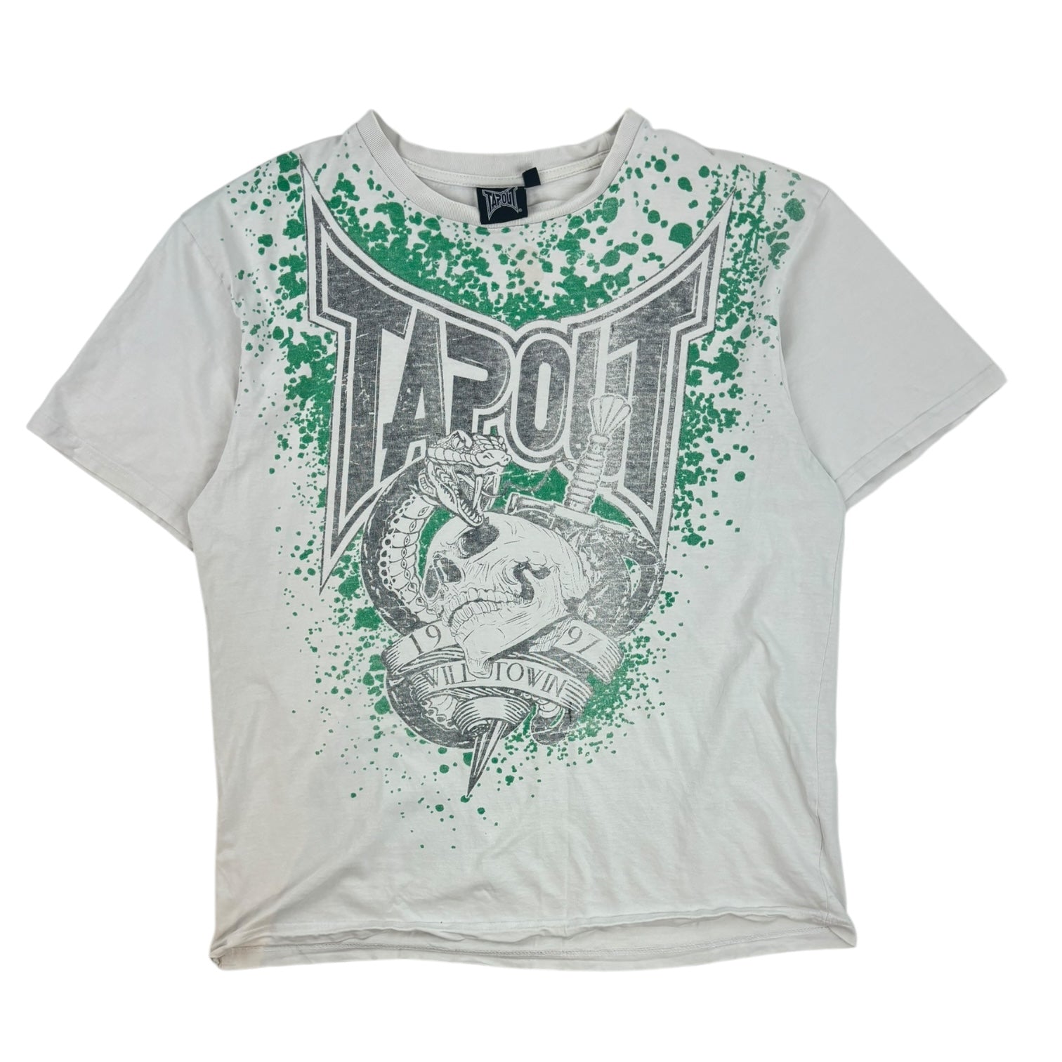 Vintage Y2K Tapout Snake T-Shirt Grey