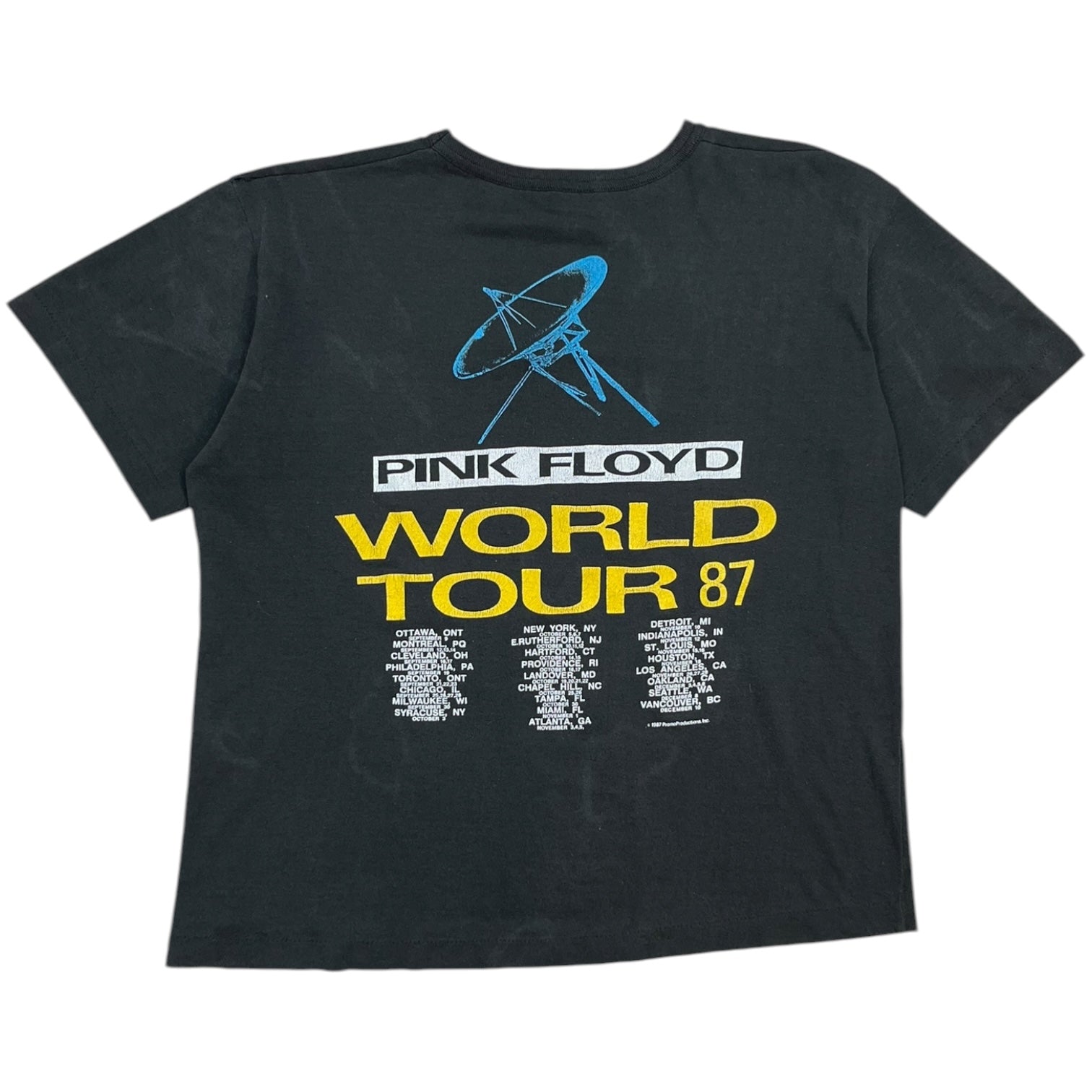 1987 Pink Floyd World Tour Tee Black