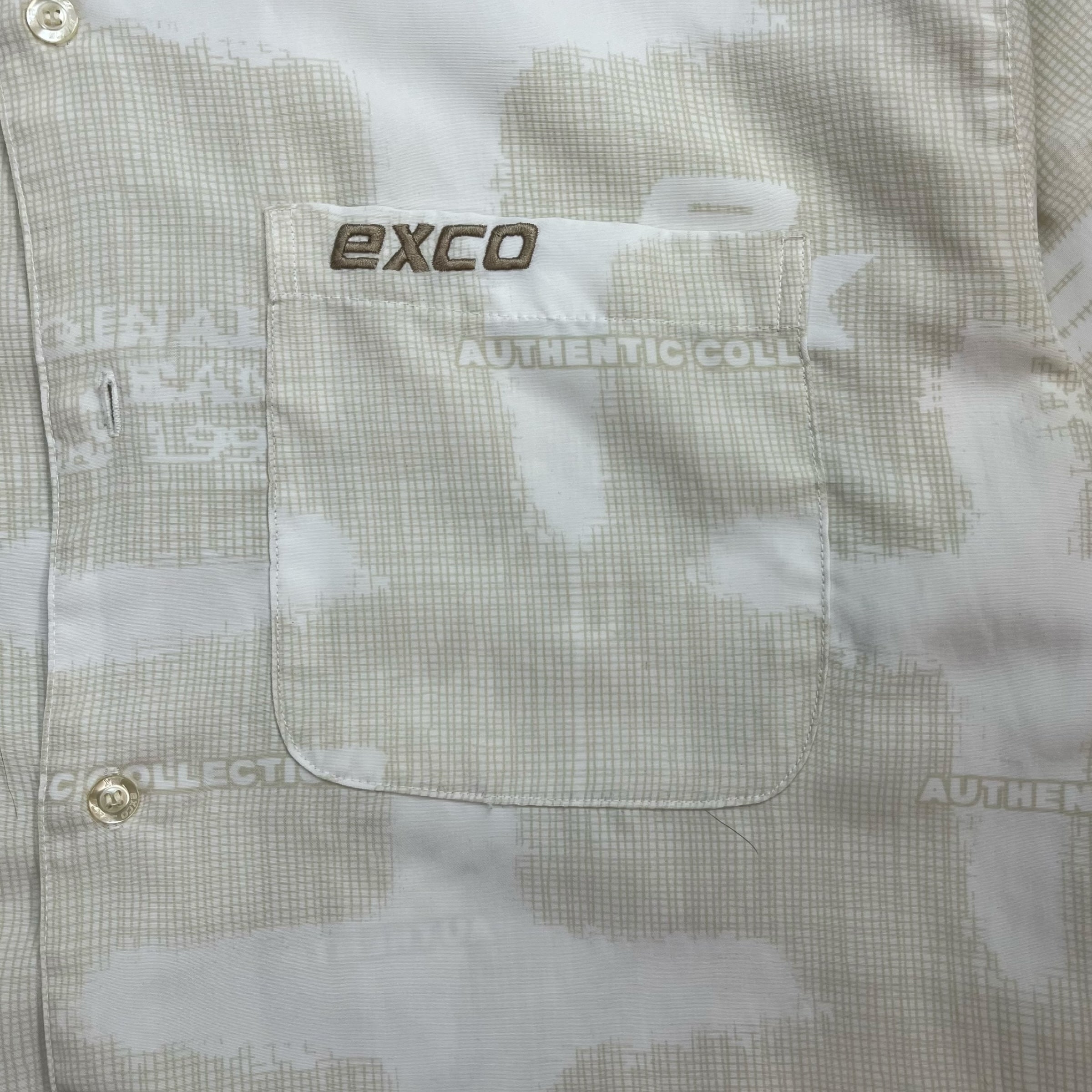 Vintage Exco Jeans Patterned Button Up Cream