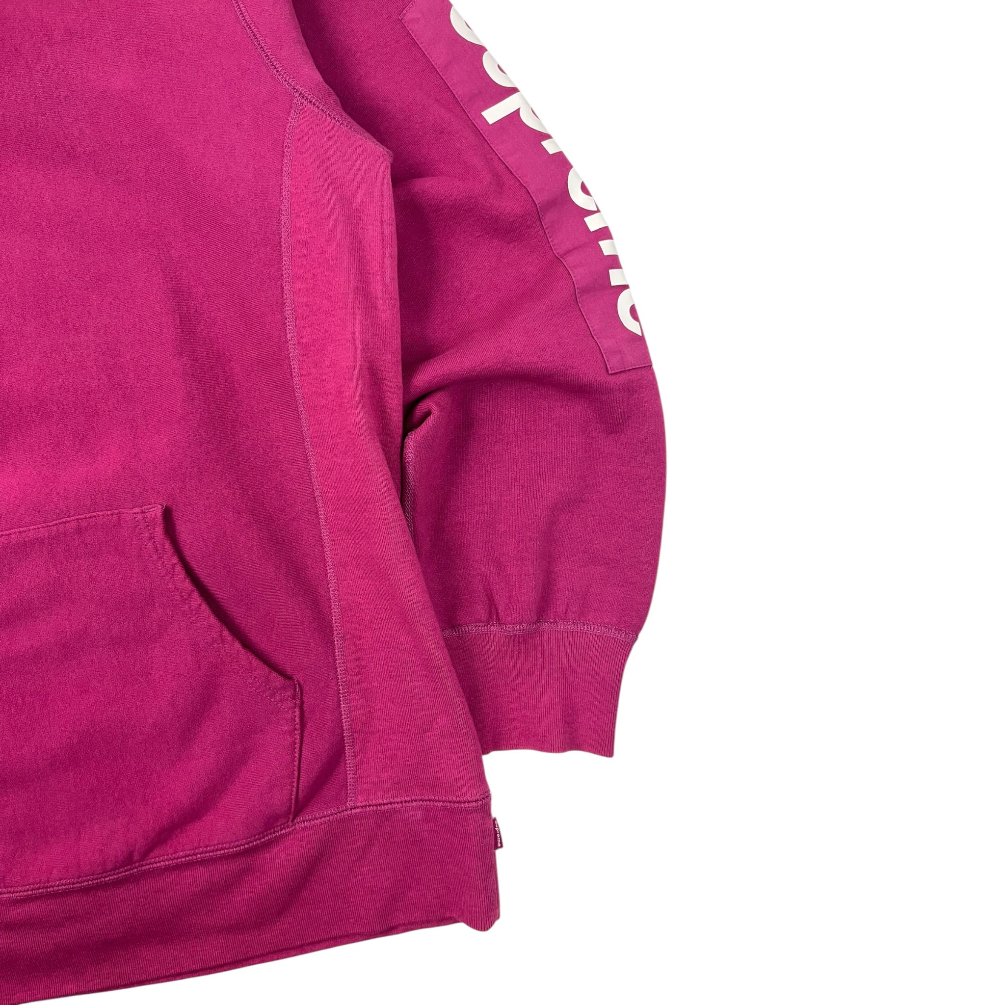 Supreme Sleeve Patch Box Logo Hoodie Magenta