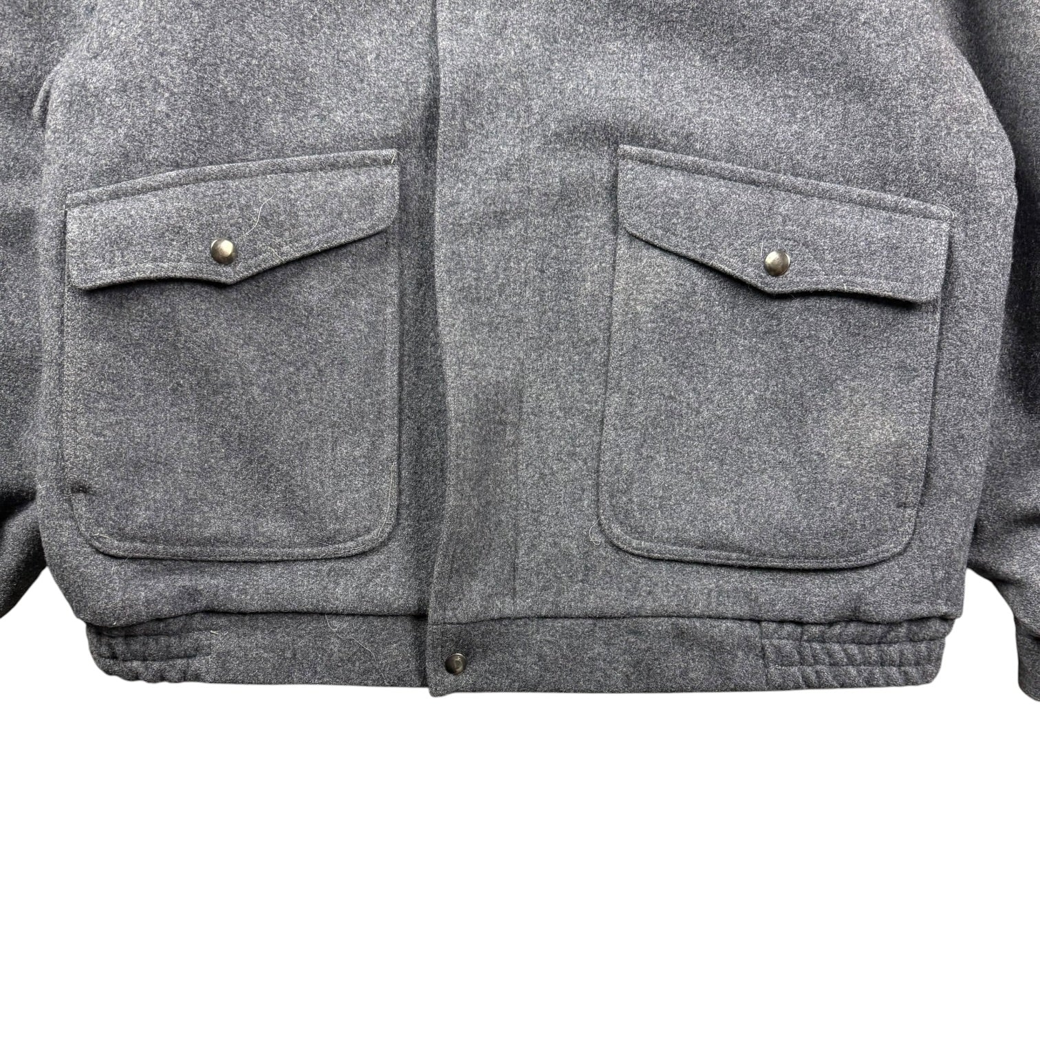 Vintage Club International Wool Blend Bomber Jacket Grey