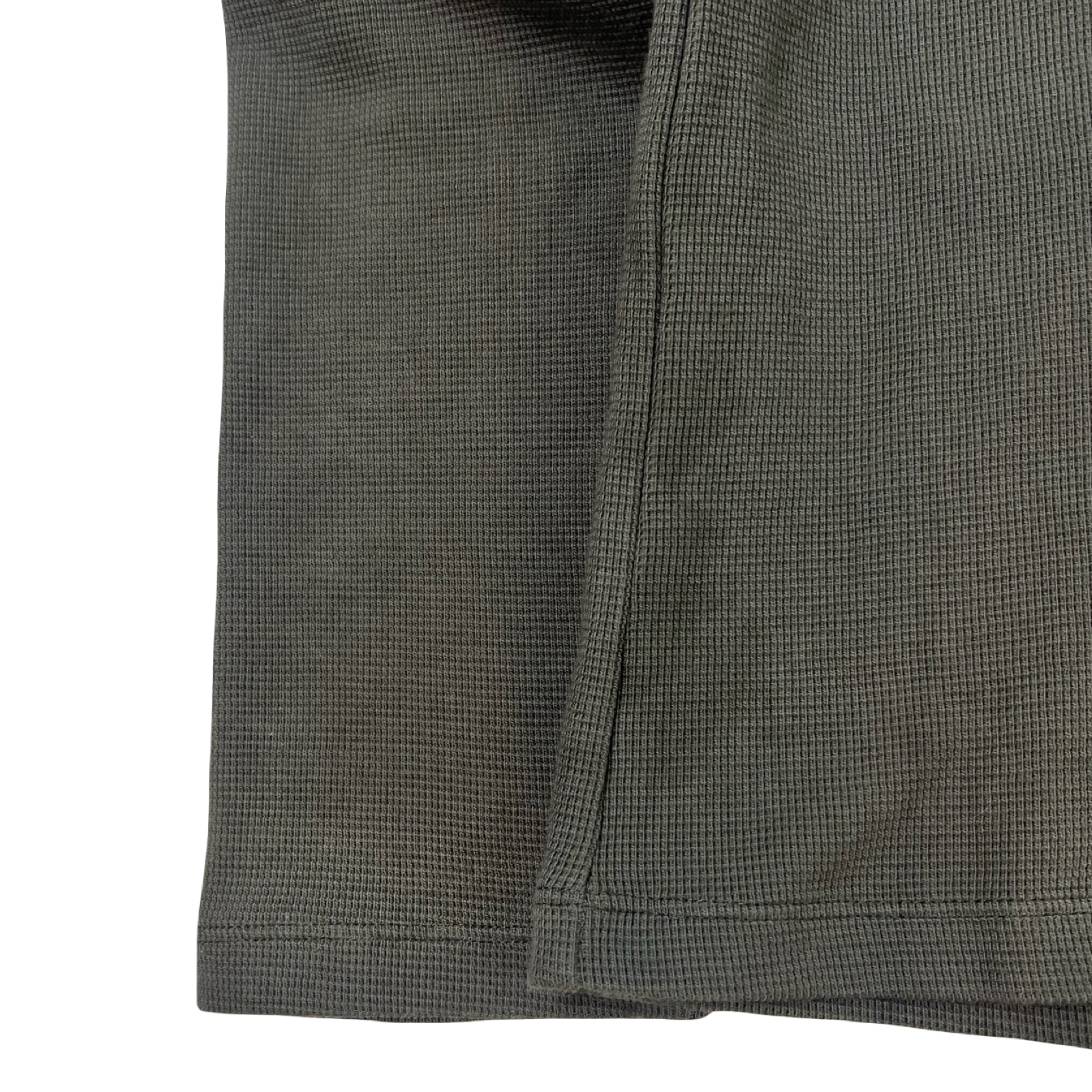Insait Waffle Henley Long Sleeve Shirt Olive Green