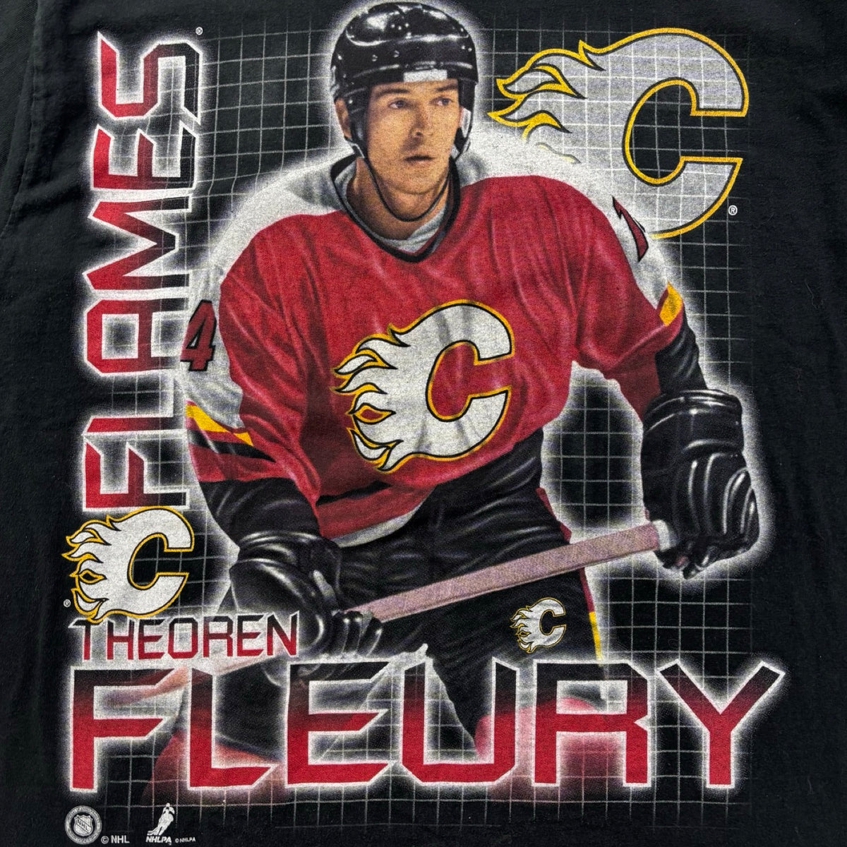 Vintage Pro Player Calgary Flames Theoren Fleury T-Shirt Black