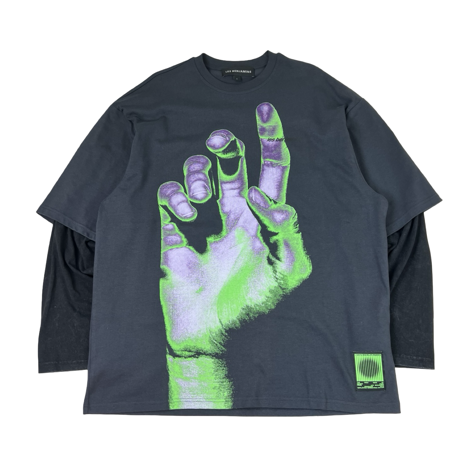 Les Benjamins Double Layer Long Sleeve T-Shirt Black