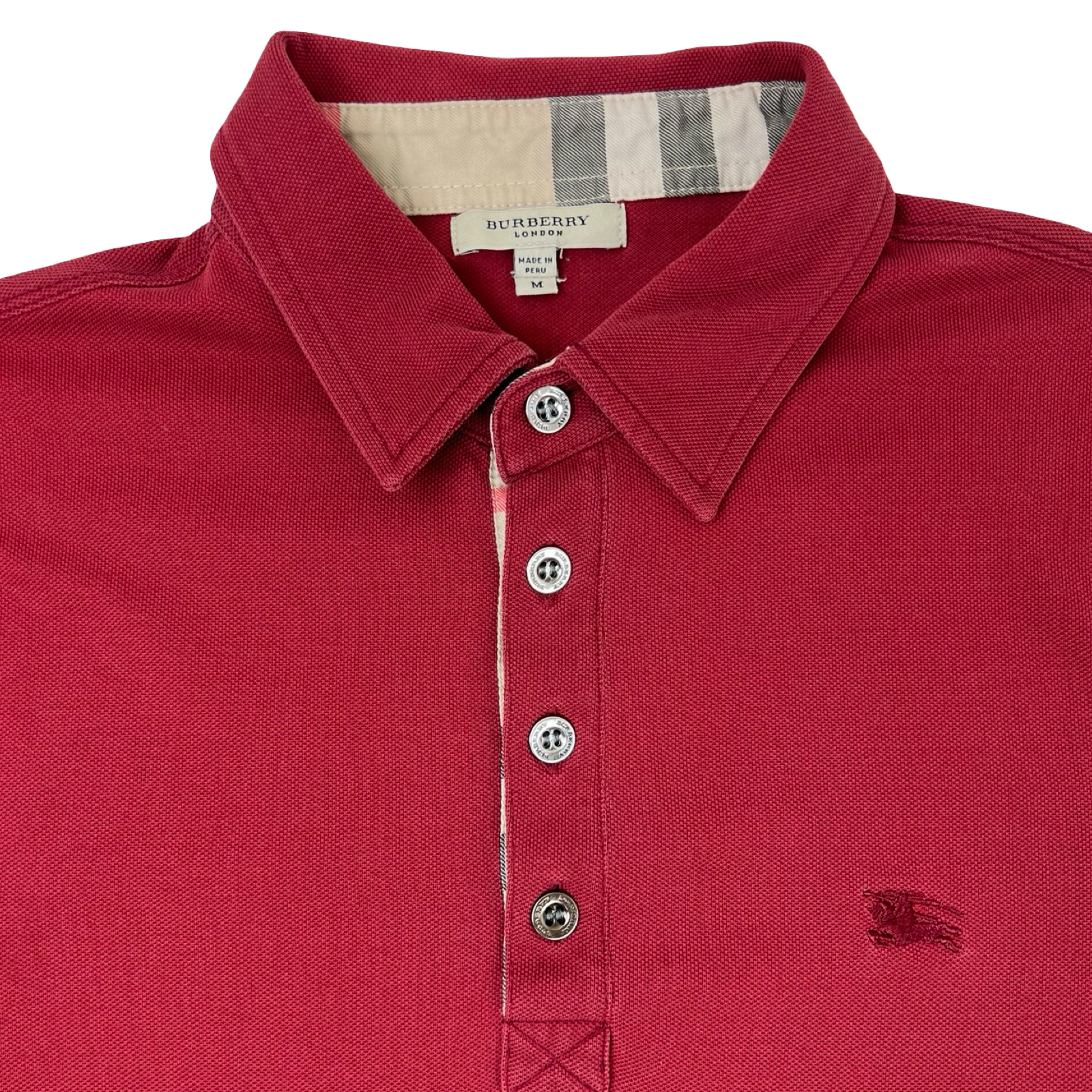 Classic Burberry Pique Polo Shirt Red