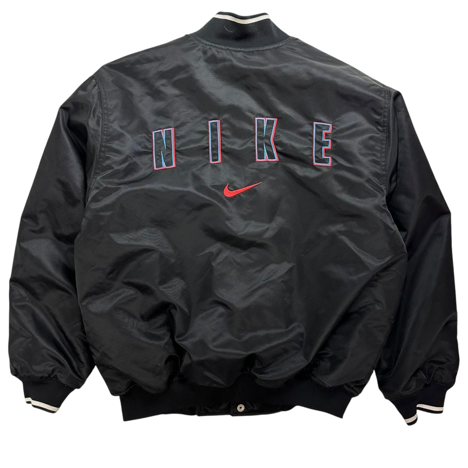 Vintage Nike Button Up Bomber Jacket Black