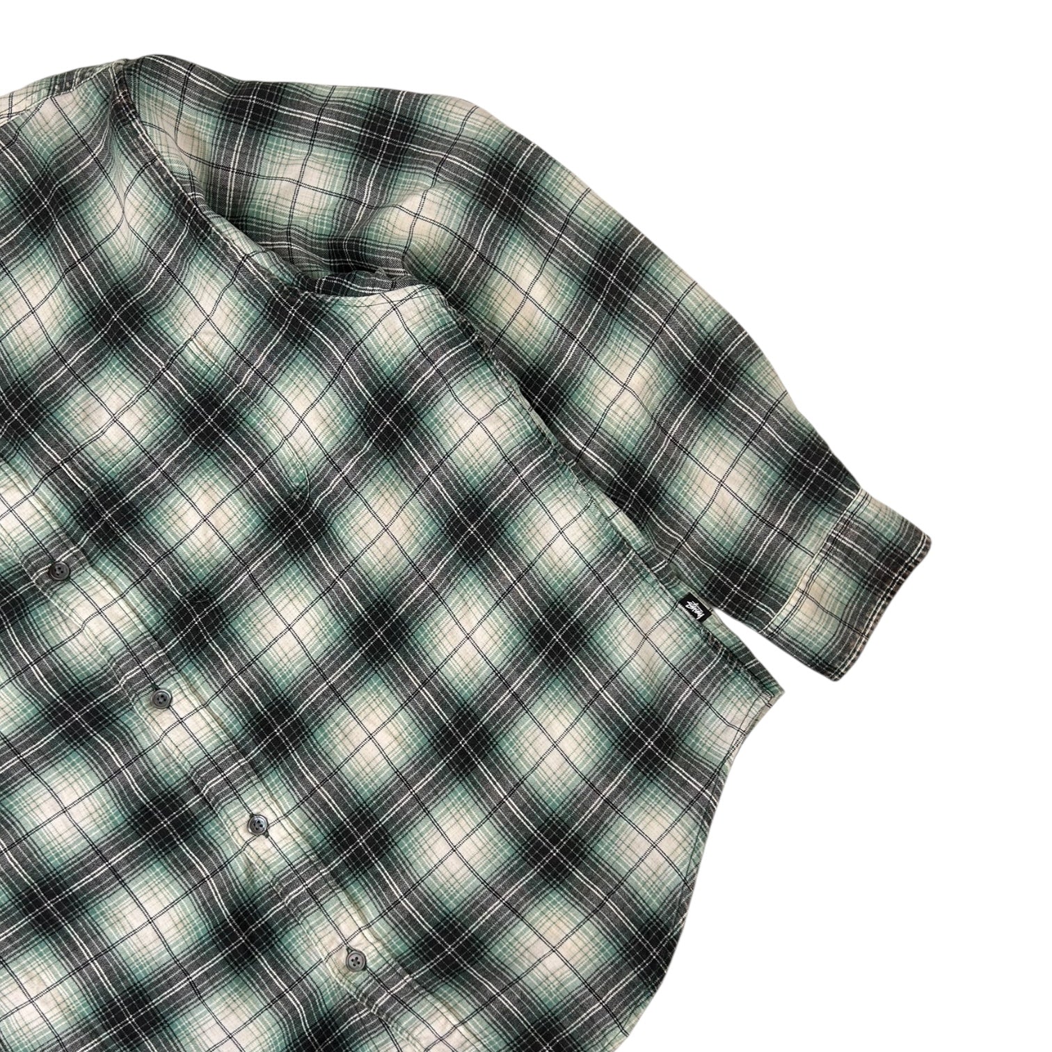 Stussy Matthew Printed Plaid Long Sleeve Green/White