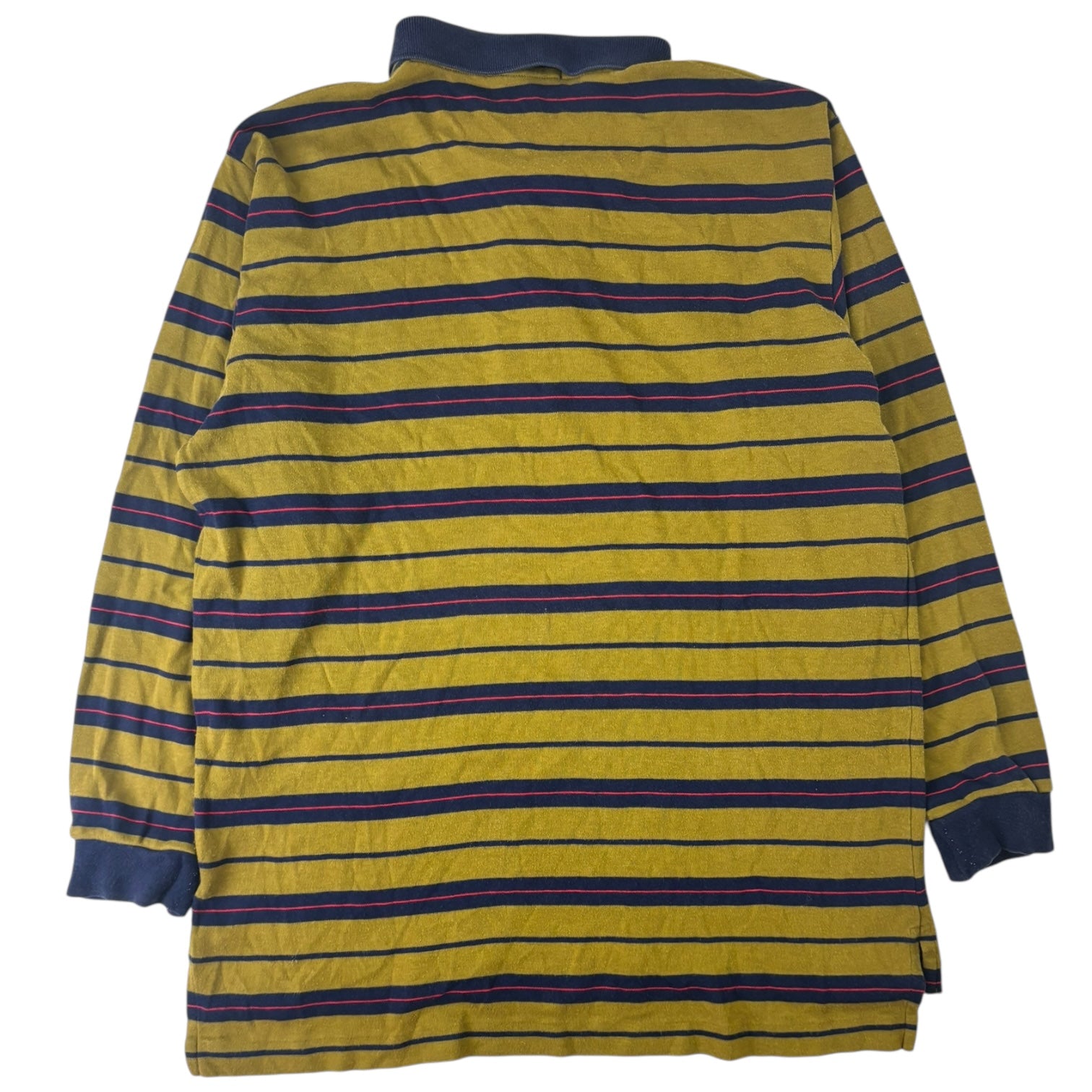 Yves Saint Laurent Striped Polo Long Sleeve T-Shirt Chartreuse