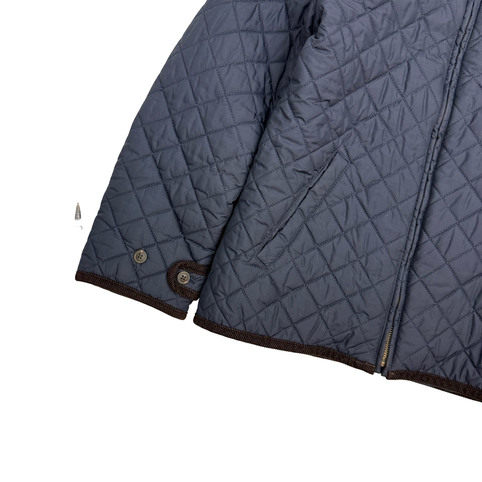 (W) Polo Ralph Lauren Quilted Zip Up Jacket Navy Blue