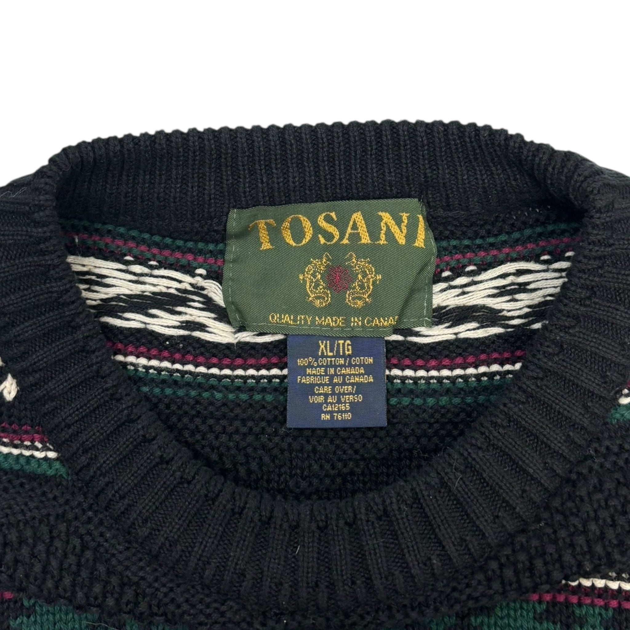 Vintage Tosani Made In Canada Knit Black