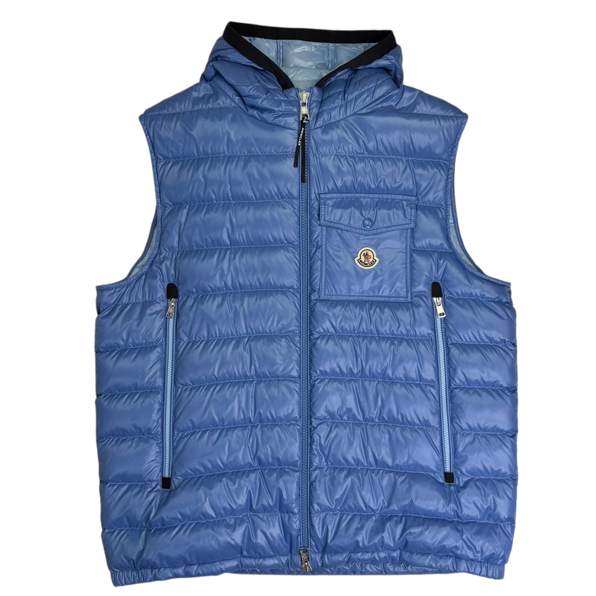 Moncler Ragot Hooded Down Gilet Vest Blue