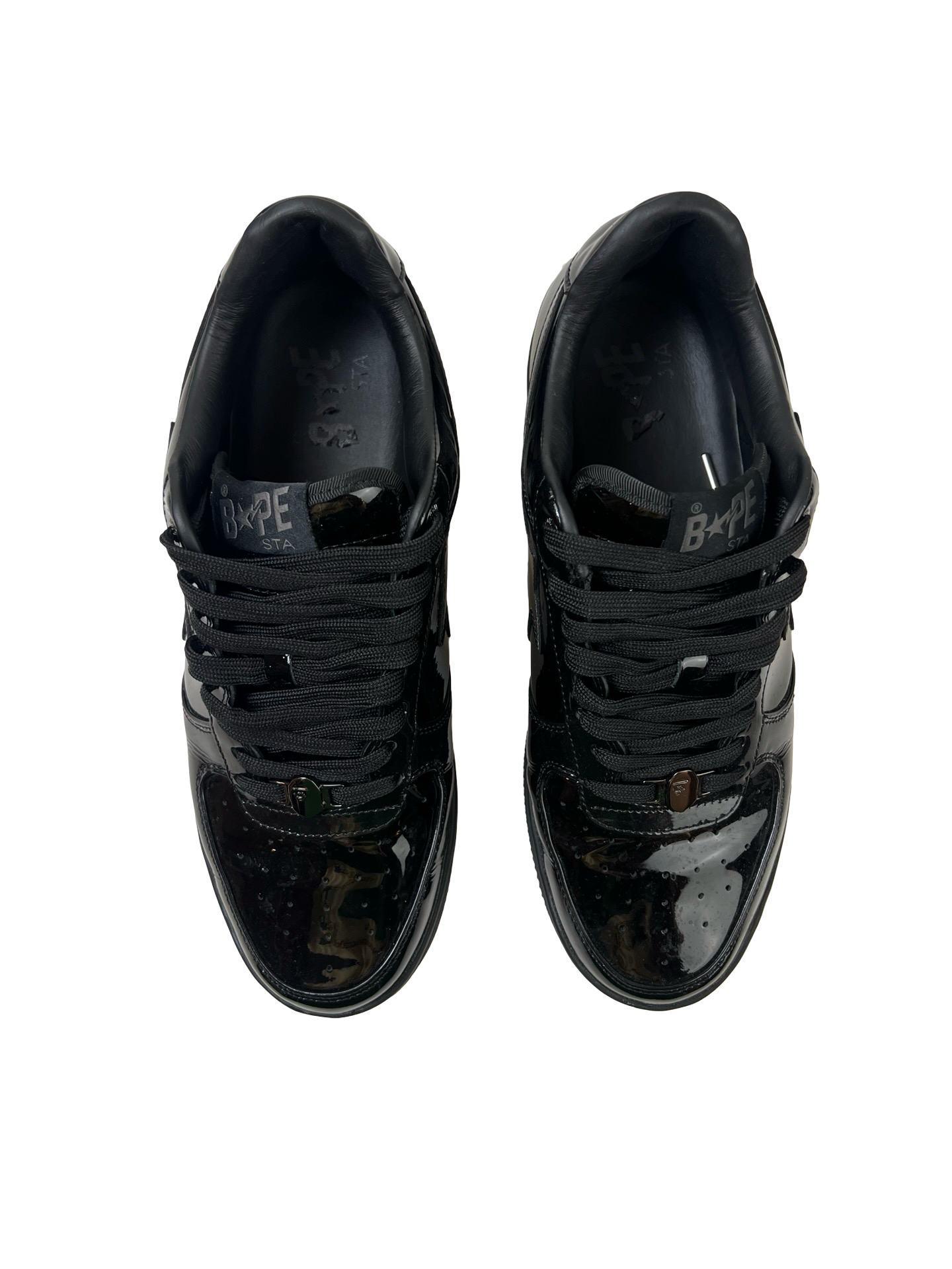 A Bathing Ape Bapesta Low Black Patent Leather (Used)