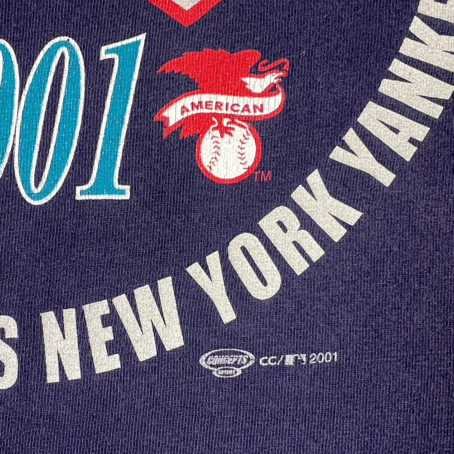 Vintage 2001 American League Championship Series Mariners x Yankees T-Shirt Navy