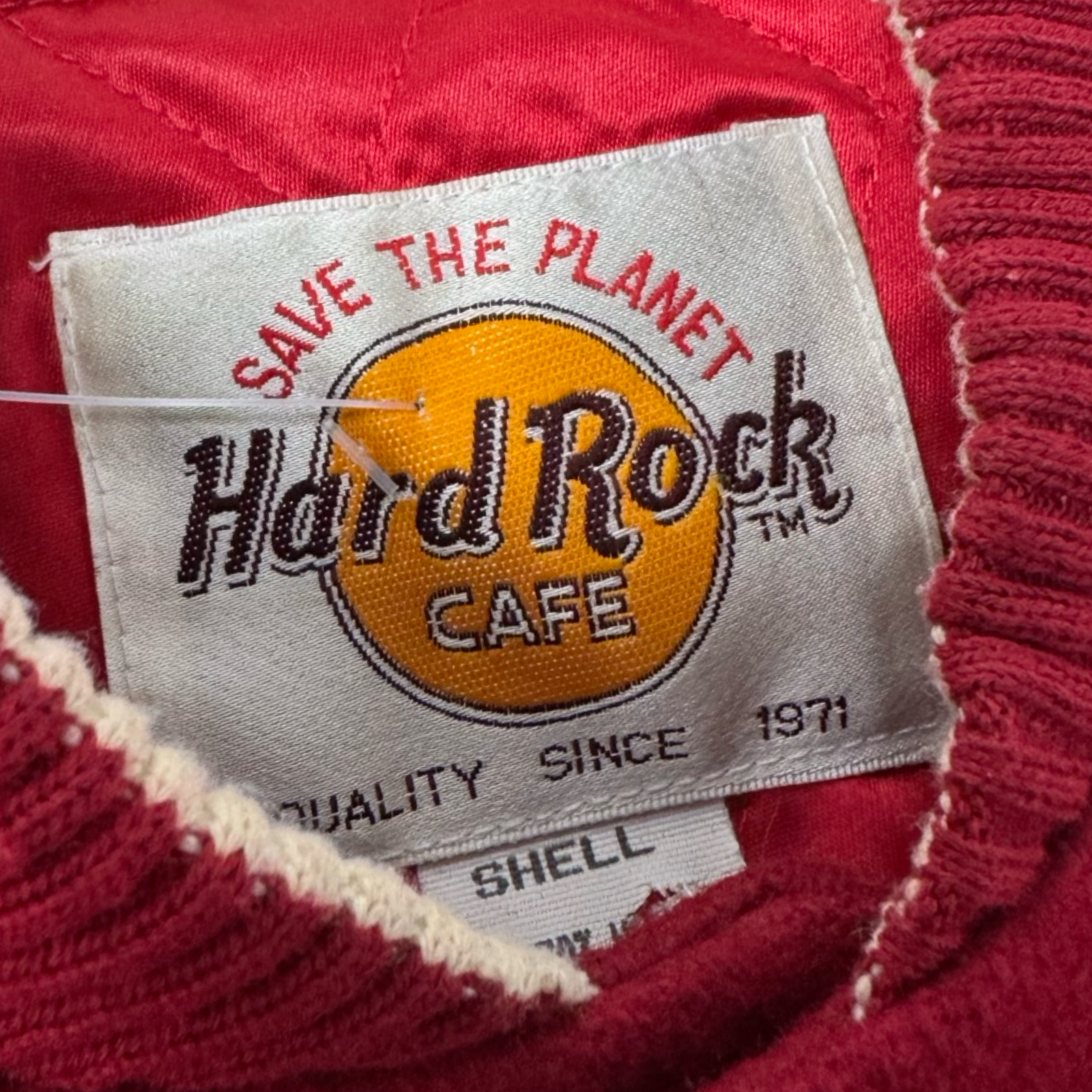 Vintage Hard Rock Cafe “Love All, Serve All” Save The Planet Las Vegas Varsity Jacket