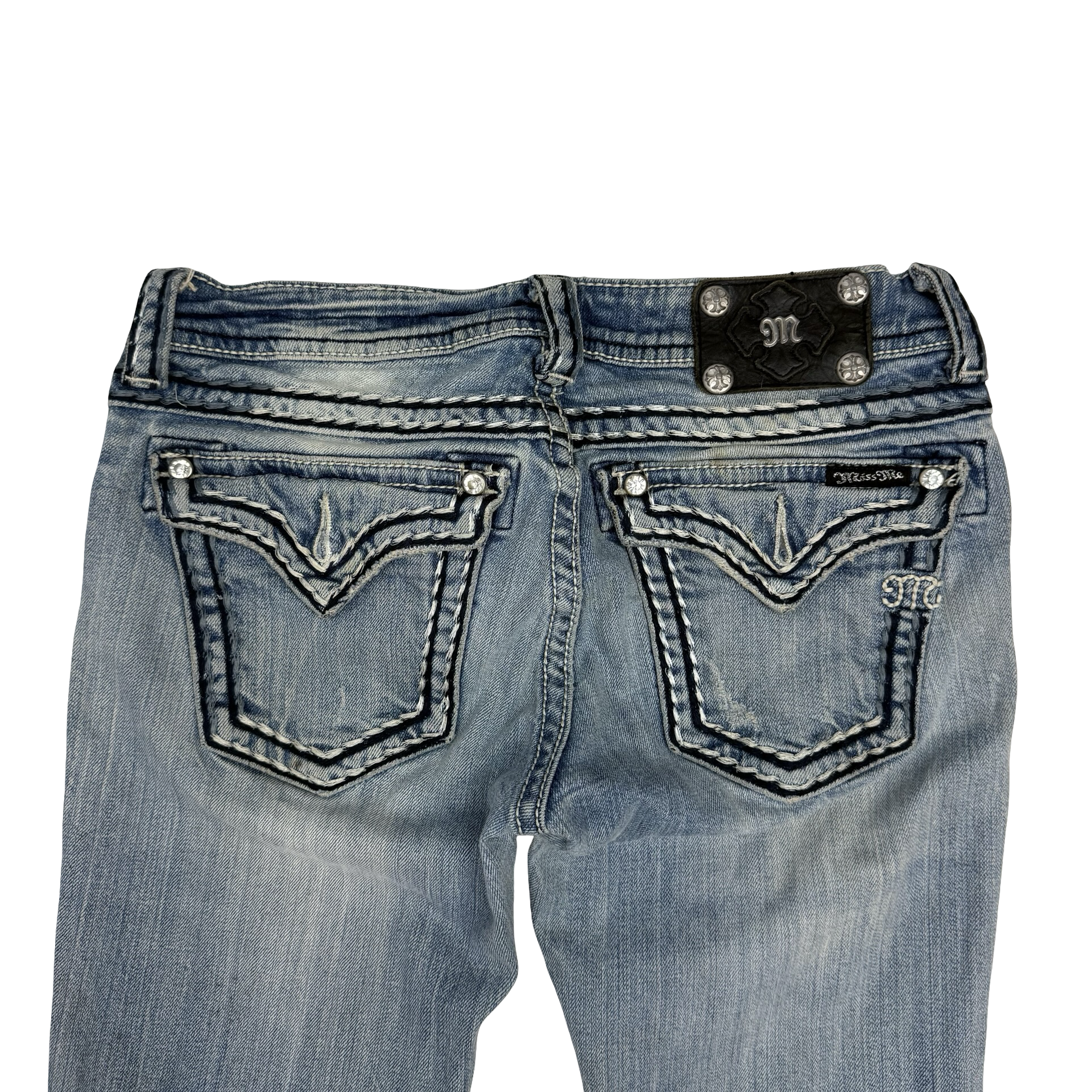 (W) Vintage Miss Me Skinny Denim Pants Light Wash