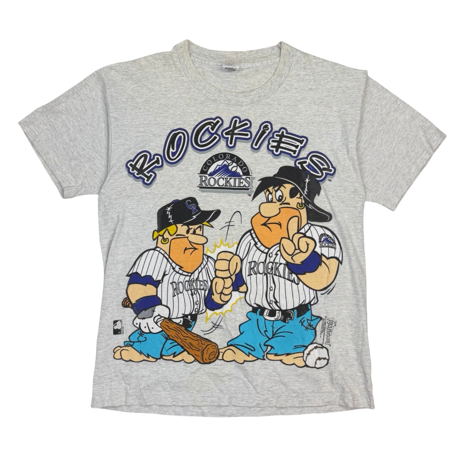 1994 Colorado Rockies Flintstones Tee Grey