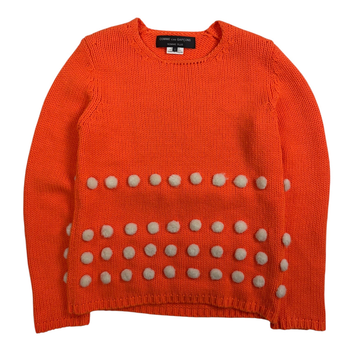 Comme Des Garçons Homme PomPom Knit Sweater Orange