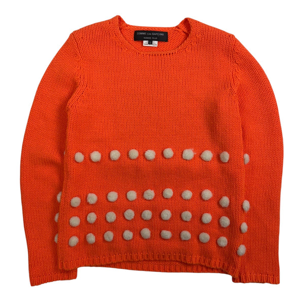 Comme Des Garçons Homme PomPom Knit Sweater Orange