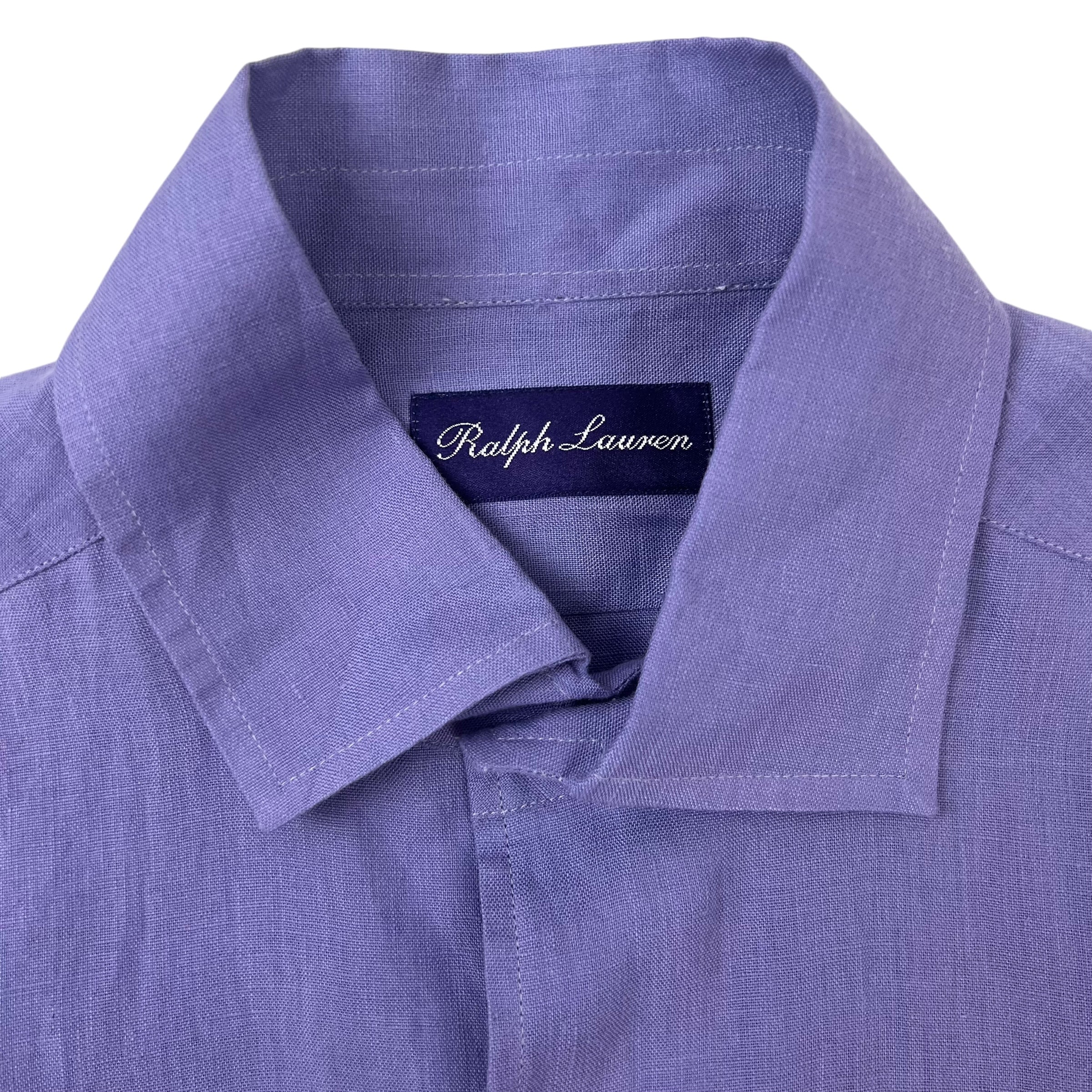 Vintage Ralph Lauren Purple Label Linen Button-Up T-Shirt