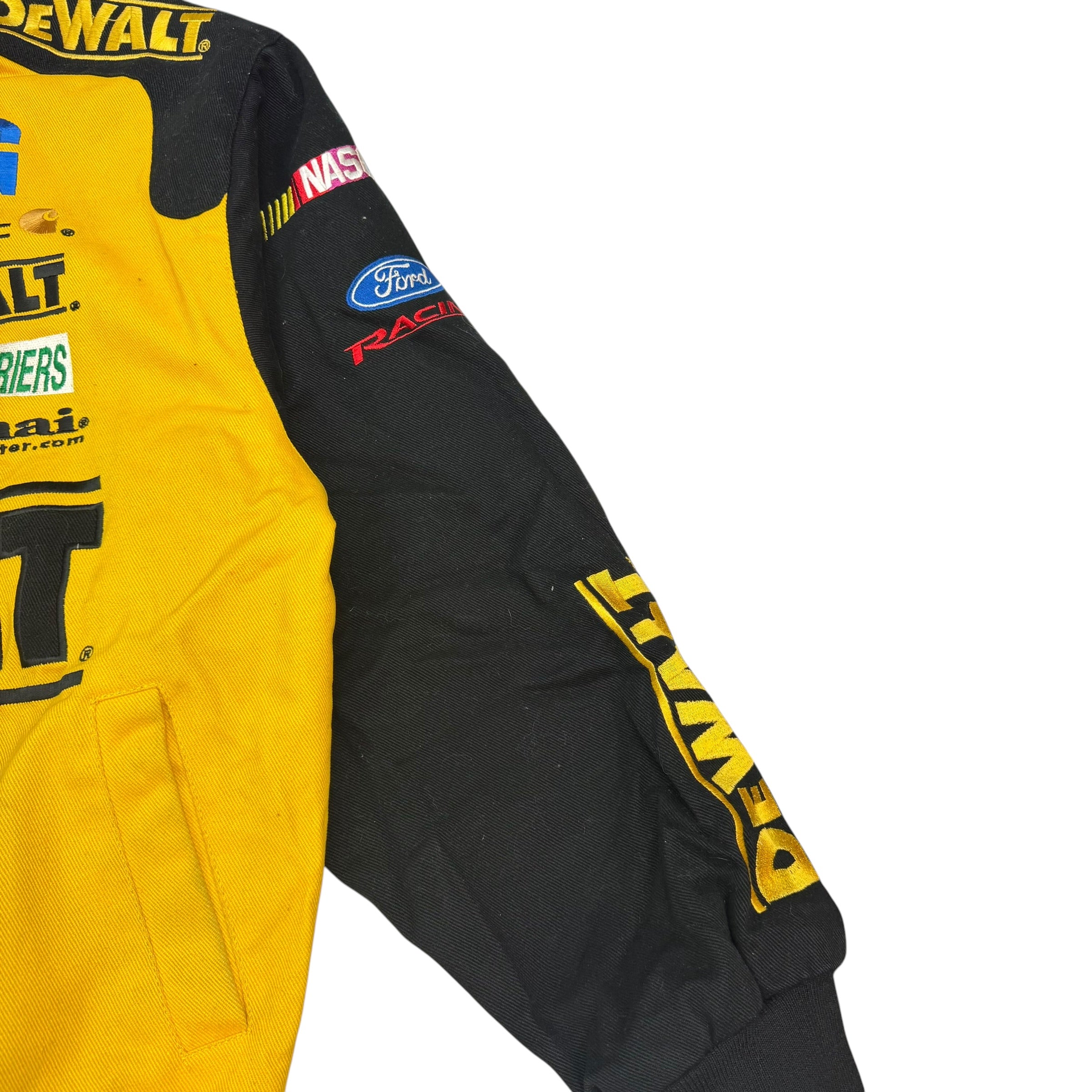 Vintage Chase Authentics NASCAR Dewalt Racing Jacket Yellow