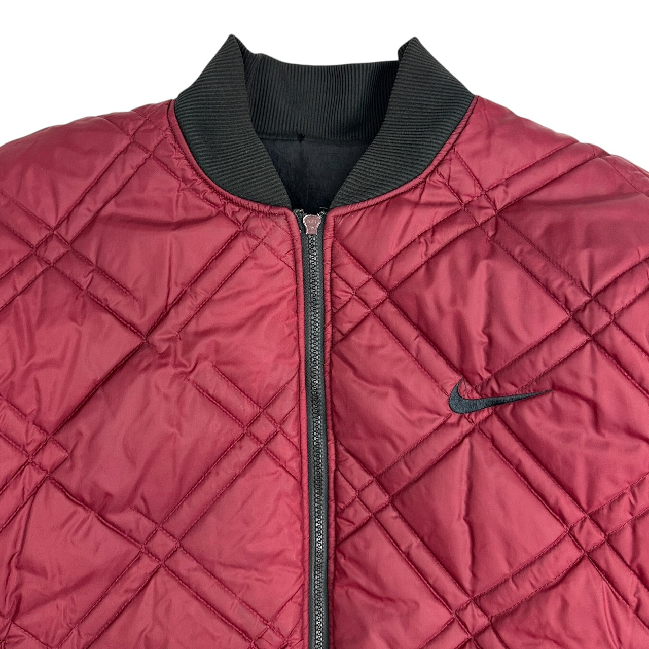 Vintage Nike Reversible Quilted Jacket Maroon/Black