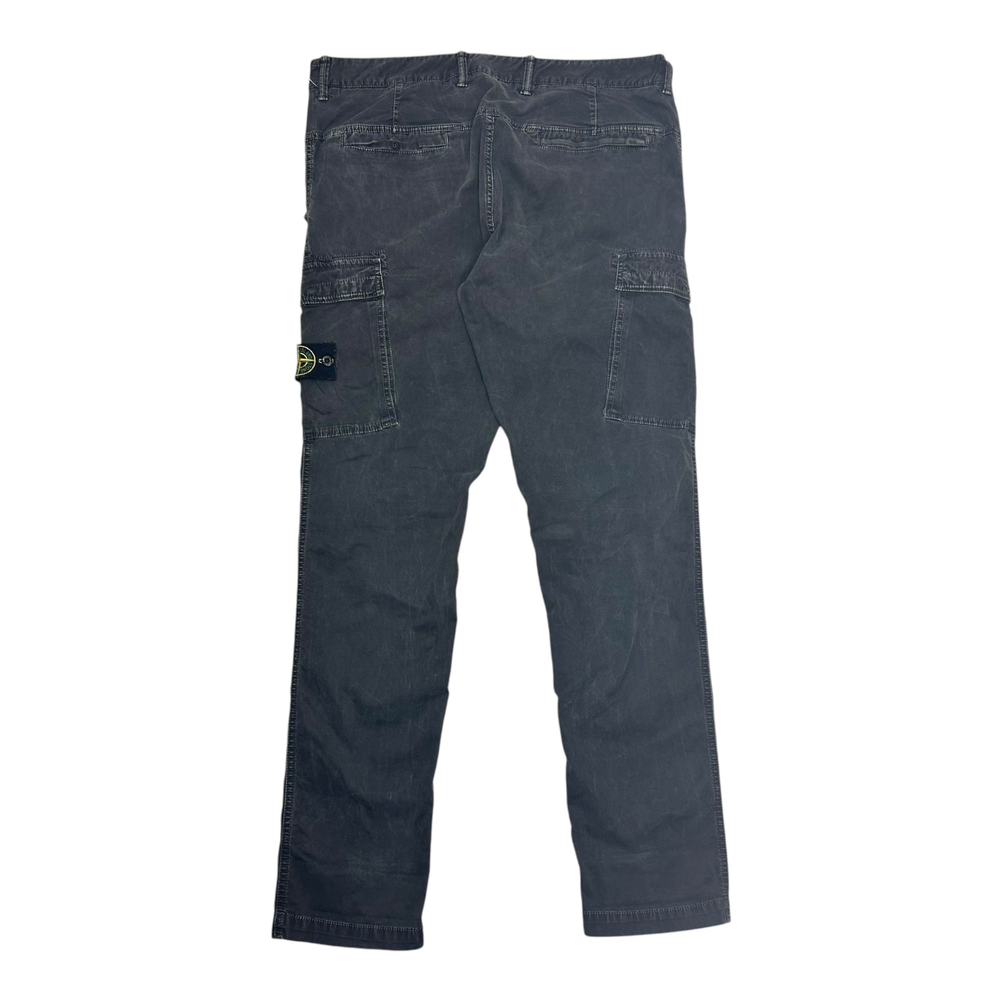 Stone Island Straight Leg Cargo Pants Washed Black