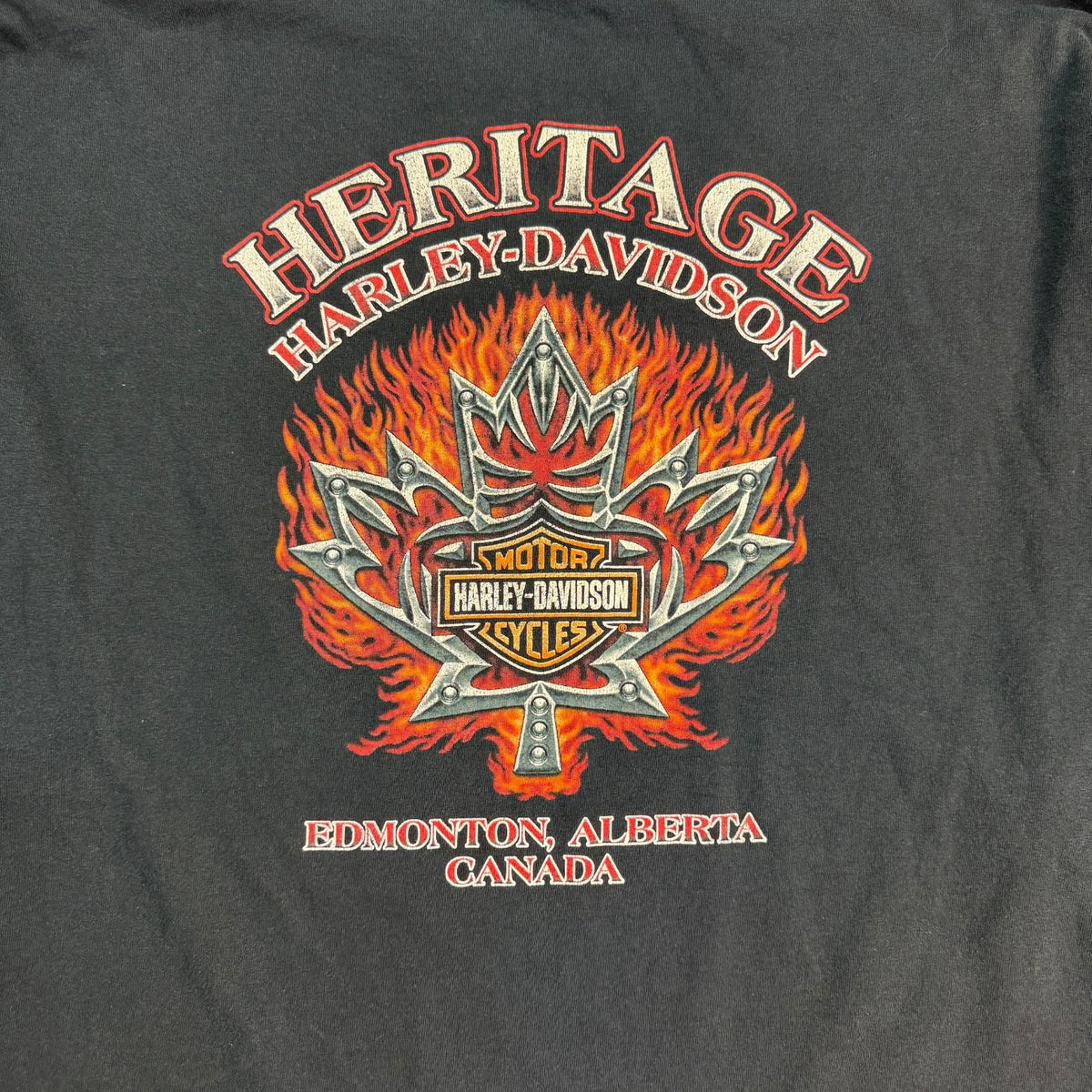 Vintage Harley Davidson Of Edmonton L/S Tee Black