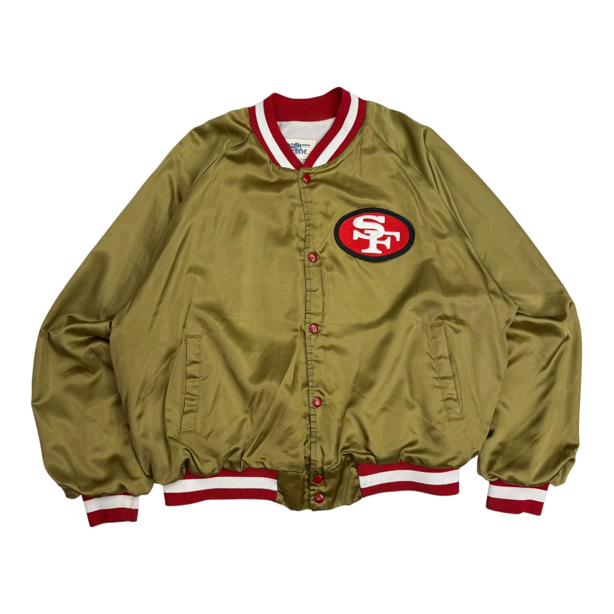 Vintage Chalk Line San Francisco 49ers Satin Bomber Jacket Gold