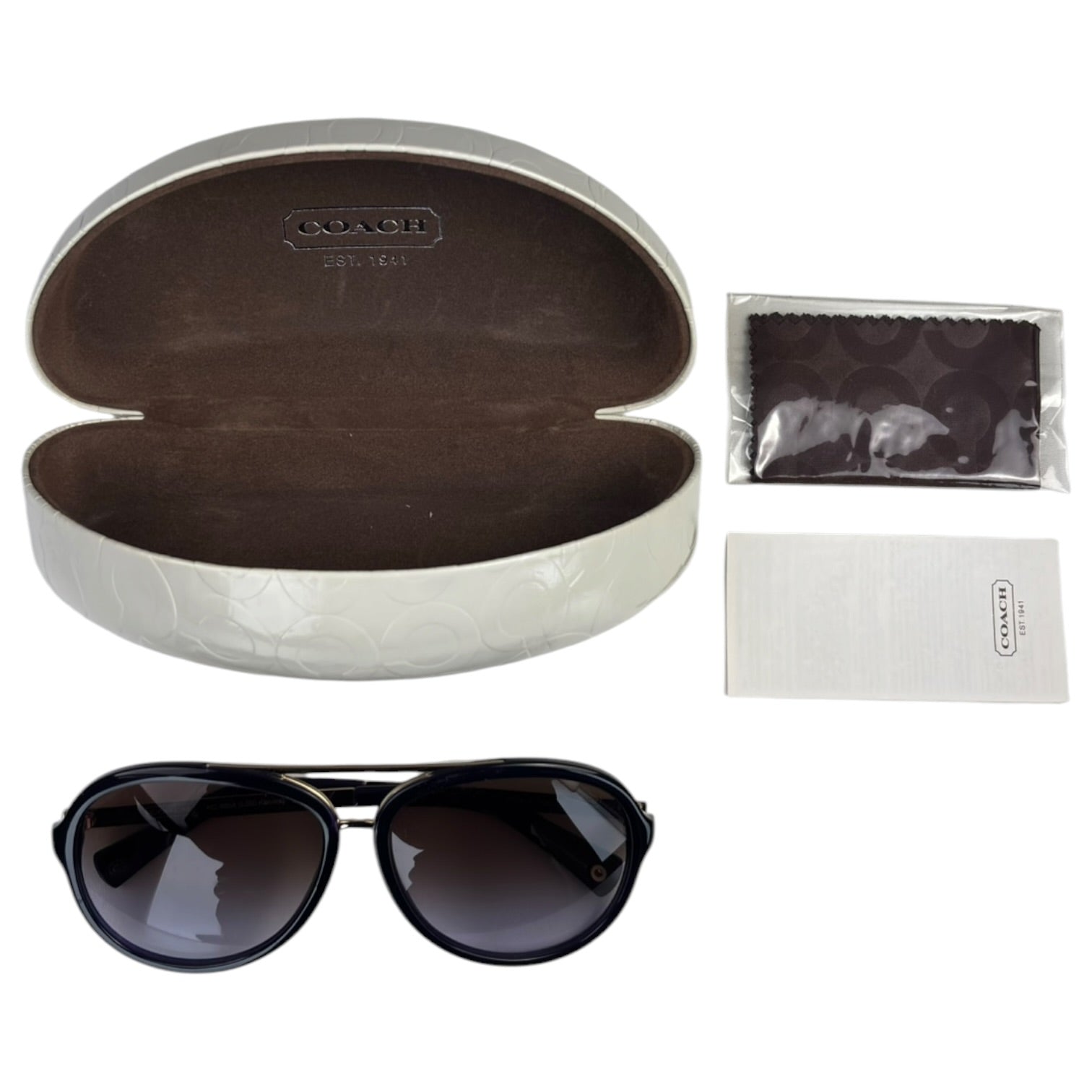 (W) Coach Aviator Style Sunglasses Black