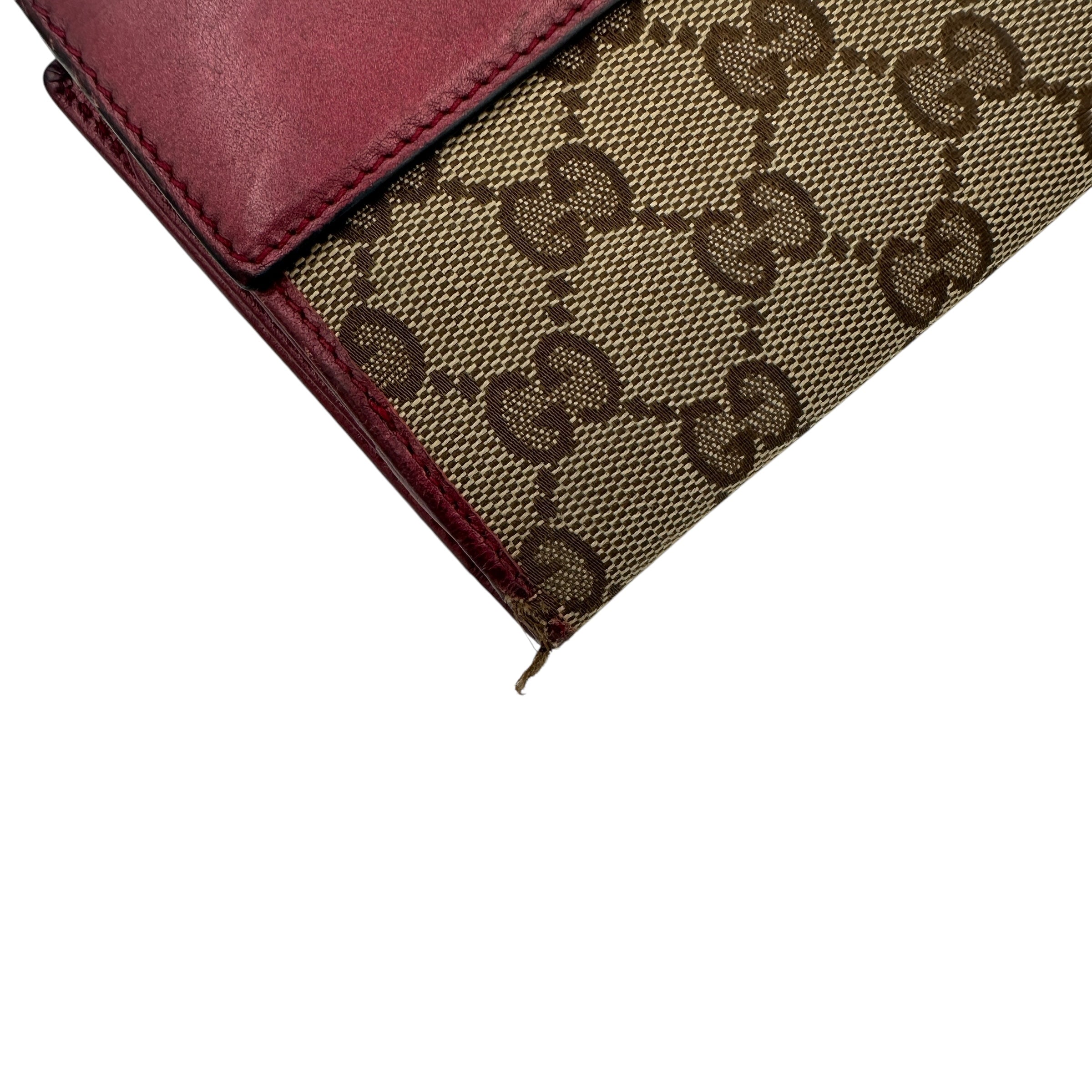 Vintage Gucci Canvas Monogram Heart Wallet