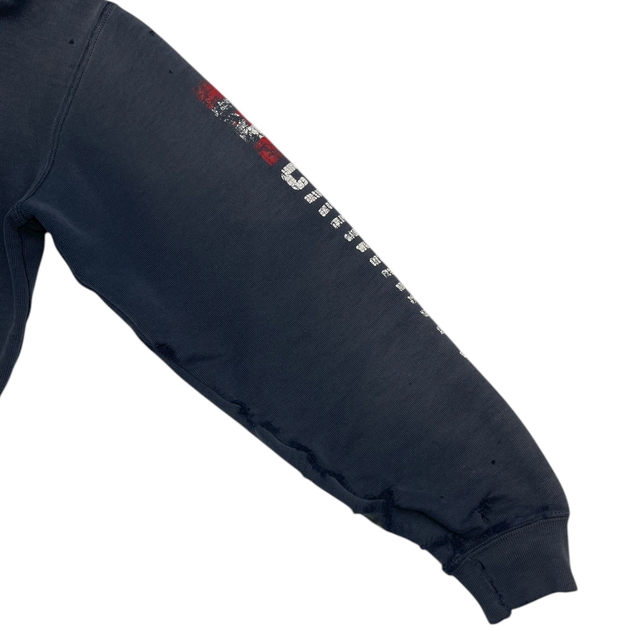 Vintage Carhartt Hooded Sweatshirt Distressed Faded Navy