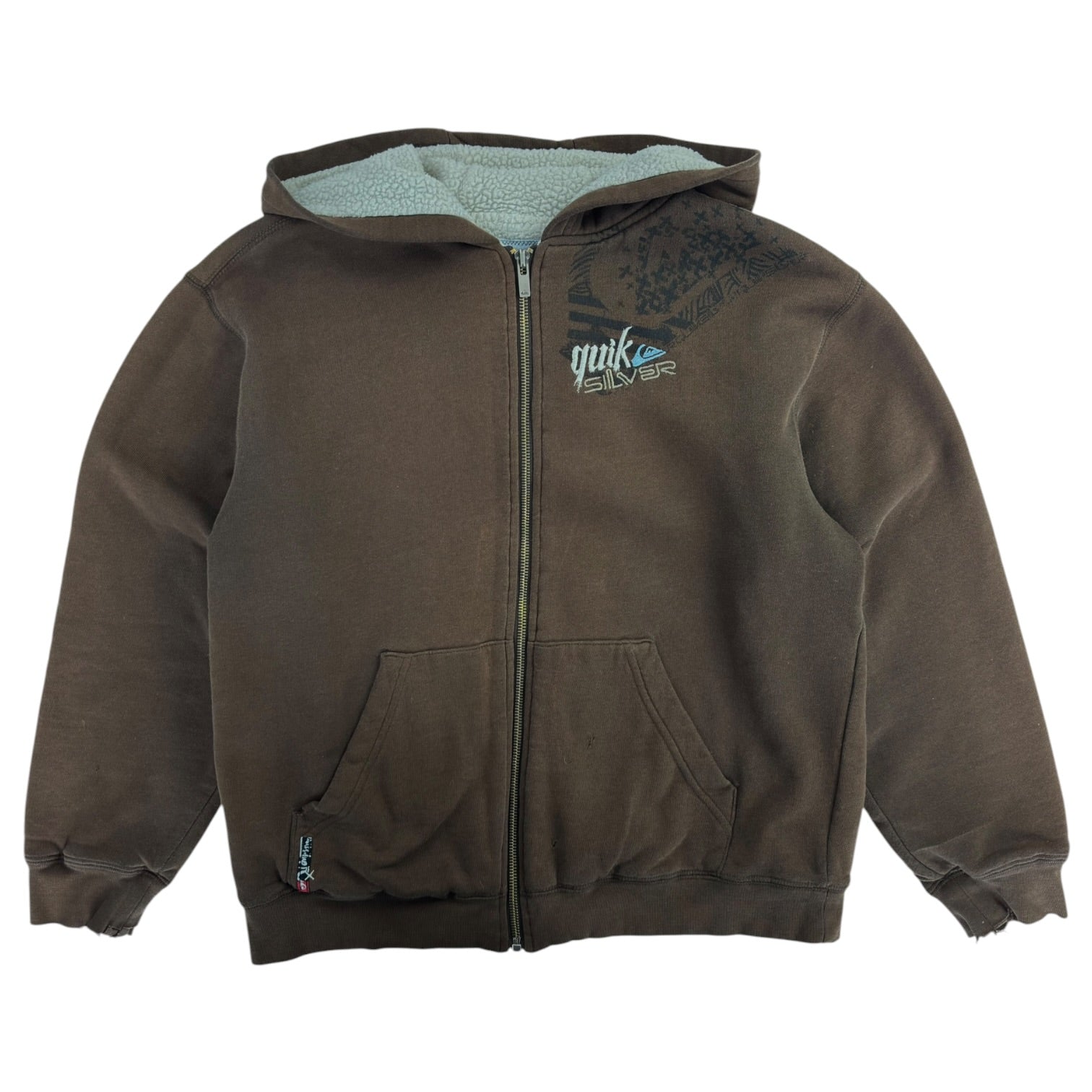 (W) Y2K Quiksilver Zip Up Hoodie Brown