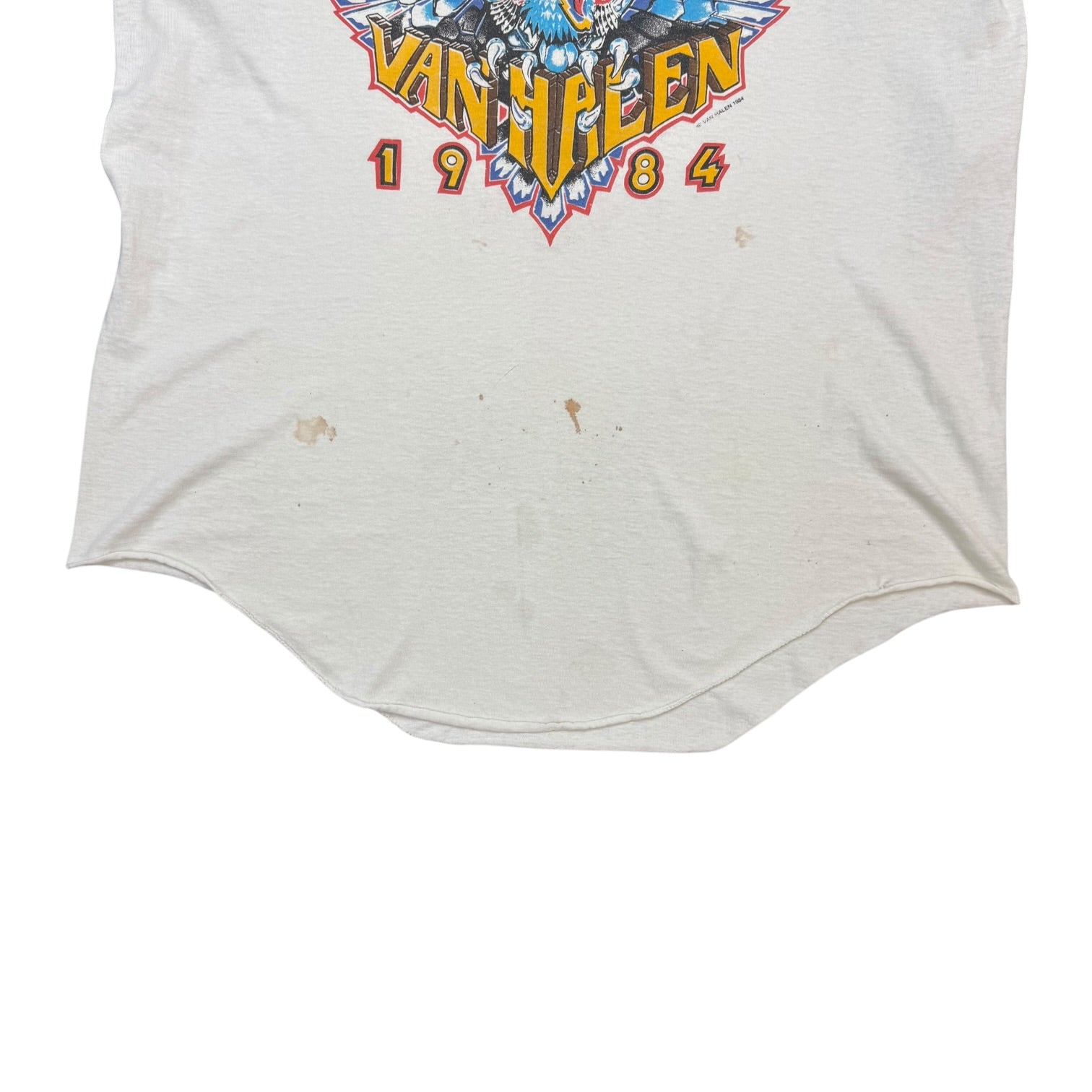 1984 Van Halen Tour Of The World Raglan Tee Black/White